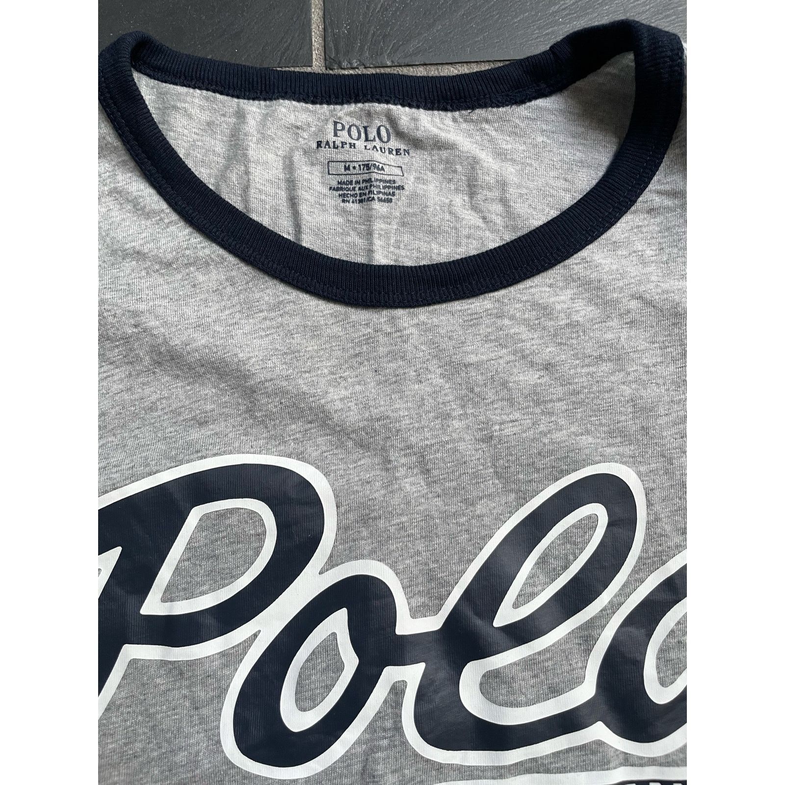Polo Ralph Lauren Polo Ralph Lauren Grey Navy Collar Tshirt Size US M / EU 48-50 / 2 - 2 Thumbnail
