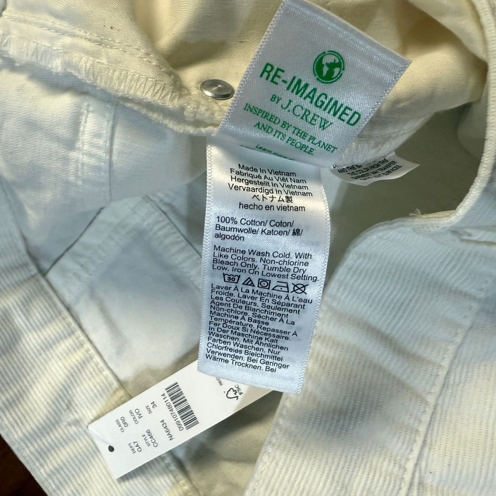 J.Crew J Crew Women's Pants 34 Loose Corduroy Cotton Casual Straight White 14 Size 36" / US 14 / IT 50 - 5 Thumbnail