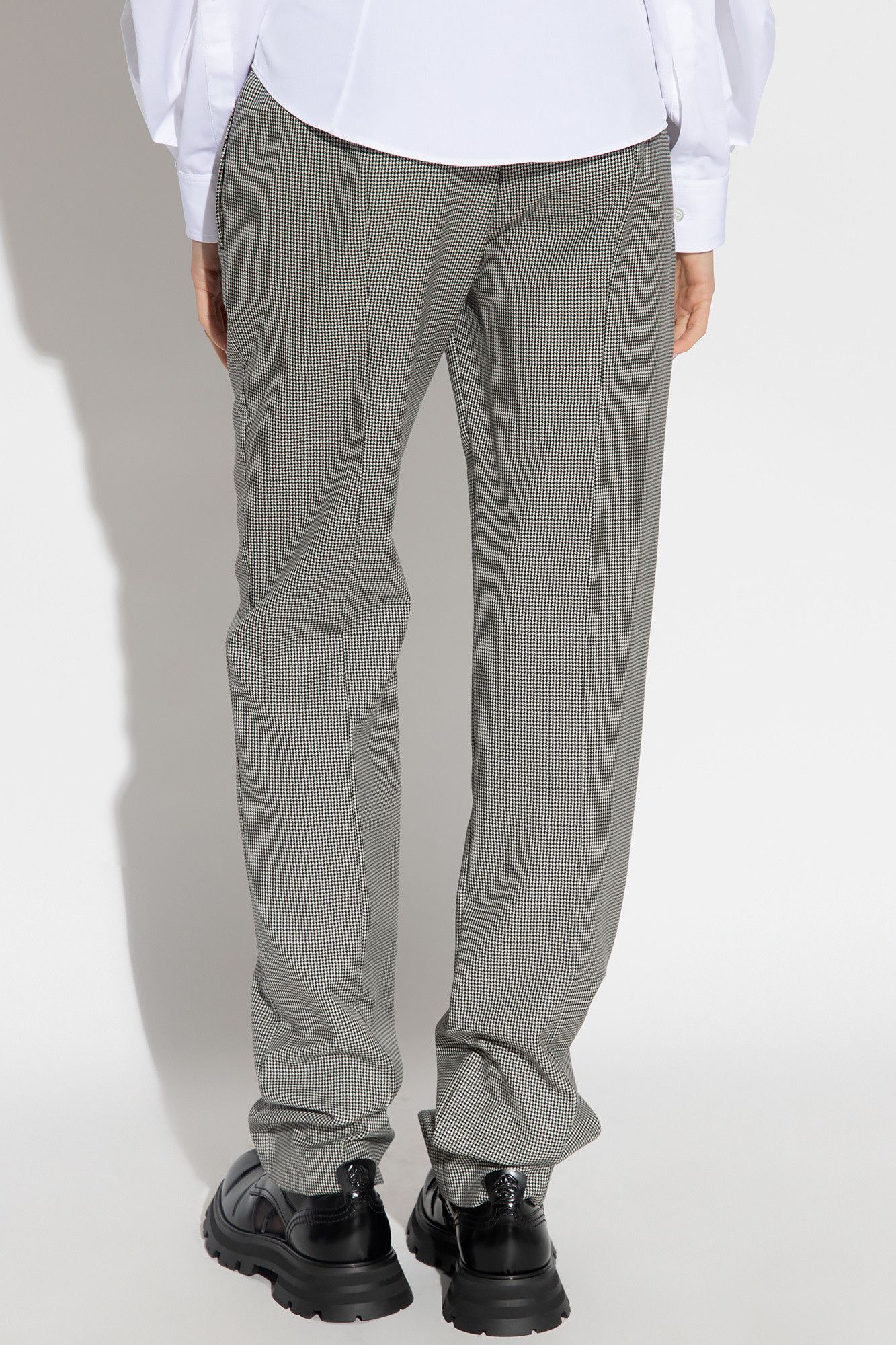Alexander McQueen ALEXANDER MCQUEEN black white straight houndstooth pants 42 Size 28" / US 6 / IT 42 - 3 Thumbnail