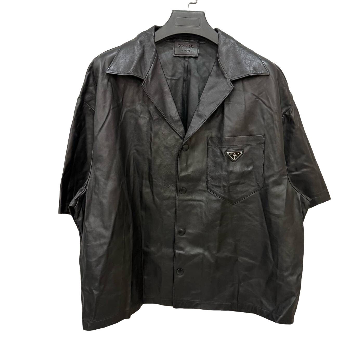 Prada Prada Lambskin Leather Short Sleeve Shirt 54 Size US L / EU 52-54 / 3 - 1 Thumbnail