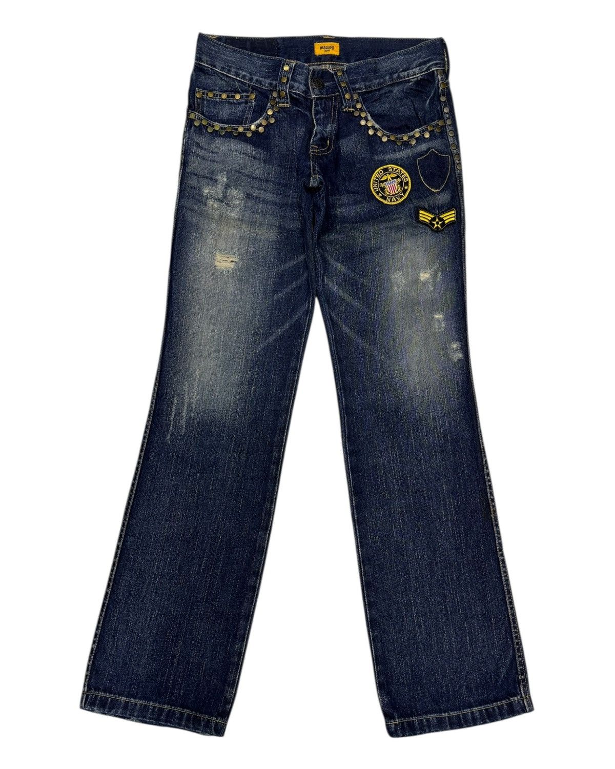MOUSSY Vintage Flared Jeans Moussy Patches Denim Jean Size 29" - 7 Thumbnail