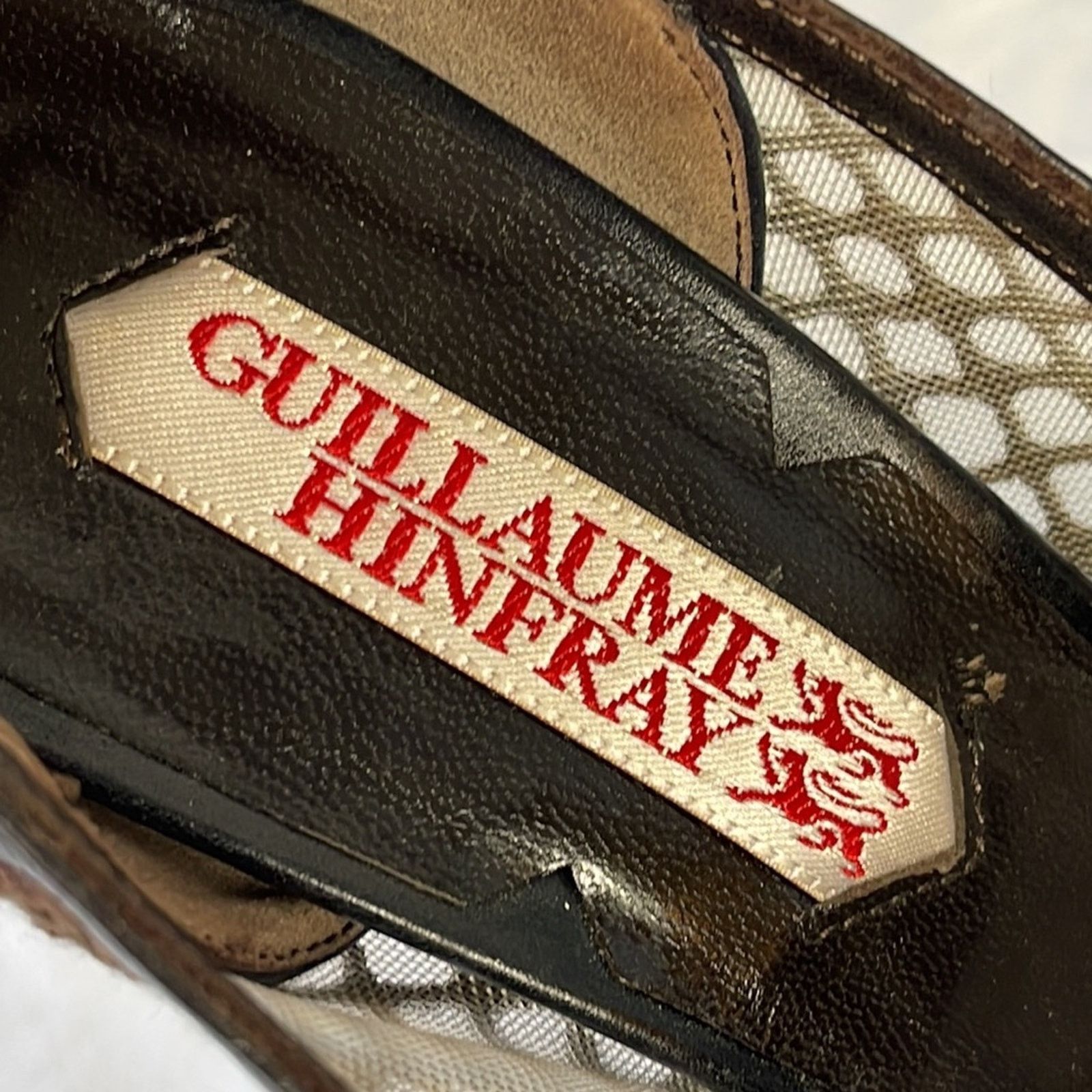 Other Guillaume Hinfray Espresso Brown Fishnet Heels Size 6.5/37 Size US 6.5 / IT 36.5 - 7 Thumbnail
