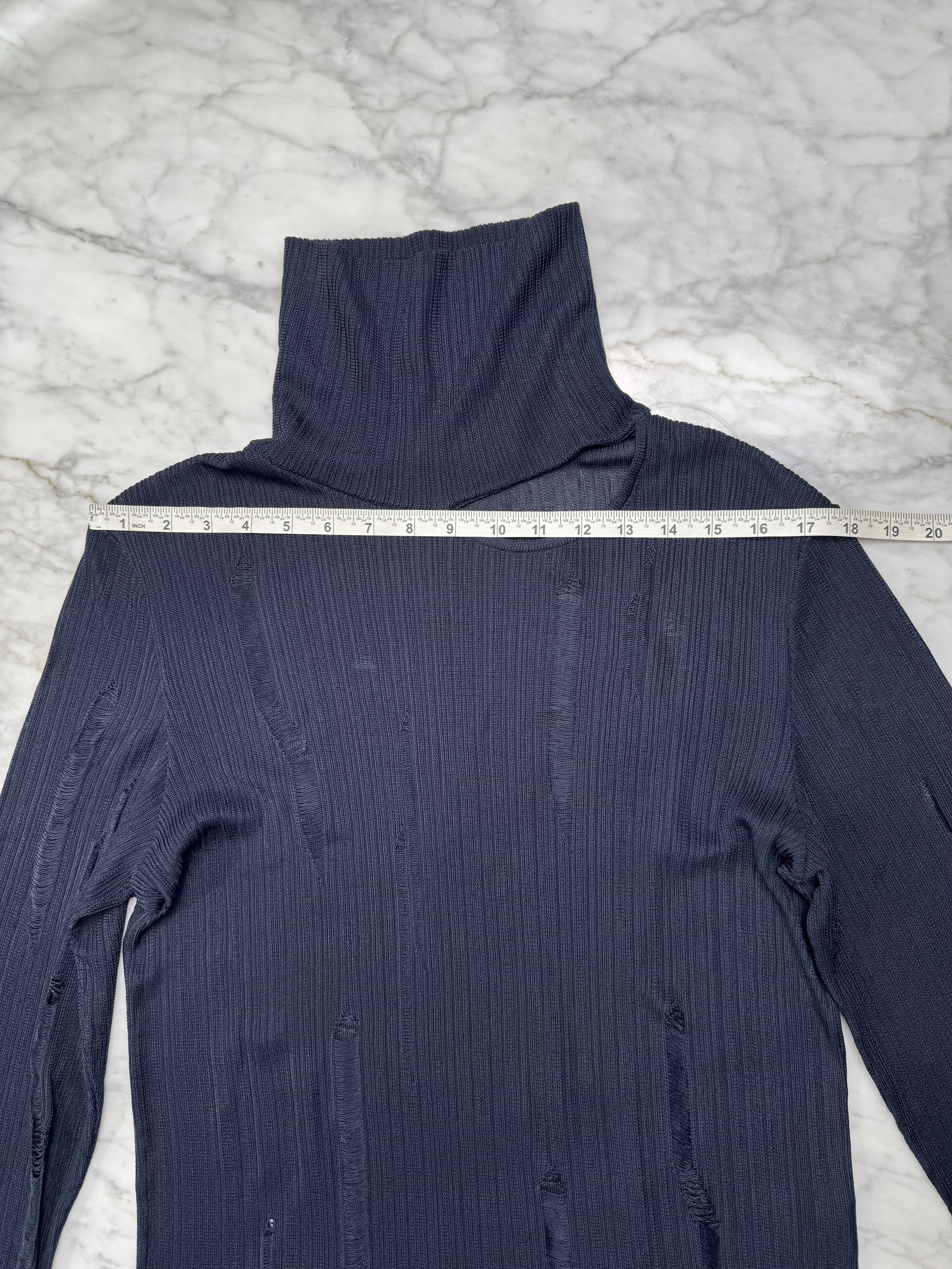 LGN LOUIS GABRIEL NOUCHI Navy Cutout Turtleneck Size US L / EU 52-54 / 3 - 2 Thumbnail