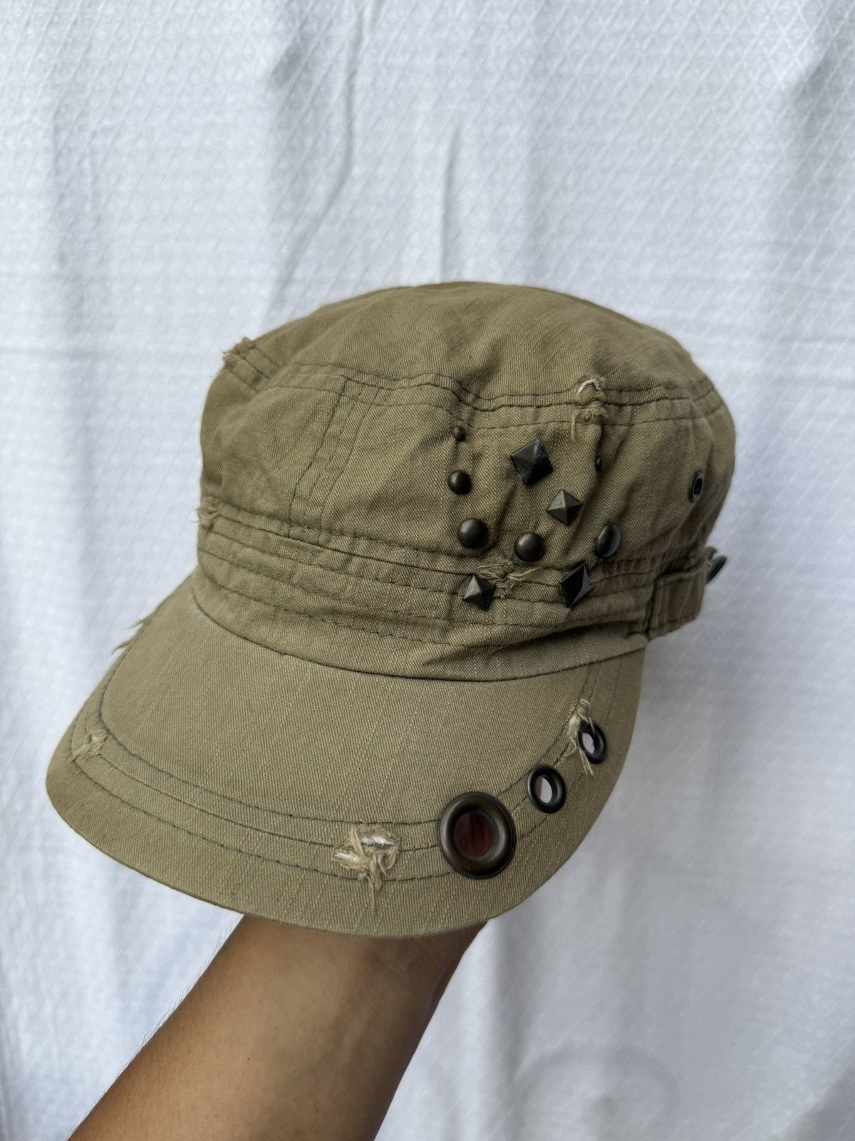 If Six Was Nine Distressed Studded Gothic Style Hats Size ONE SIZE - 1 Thumbnail
