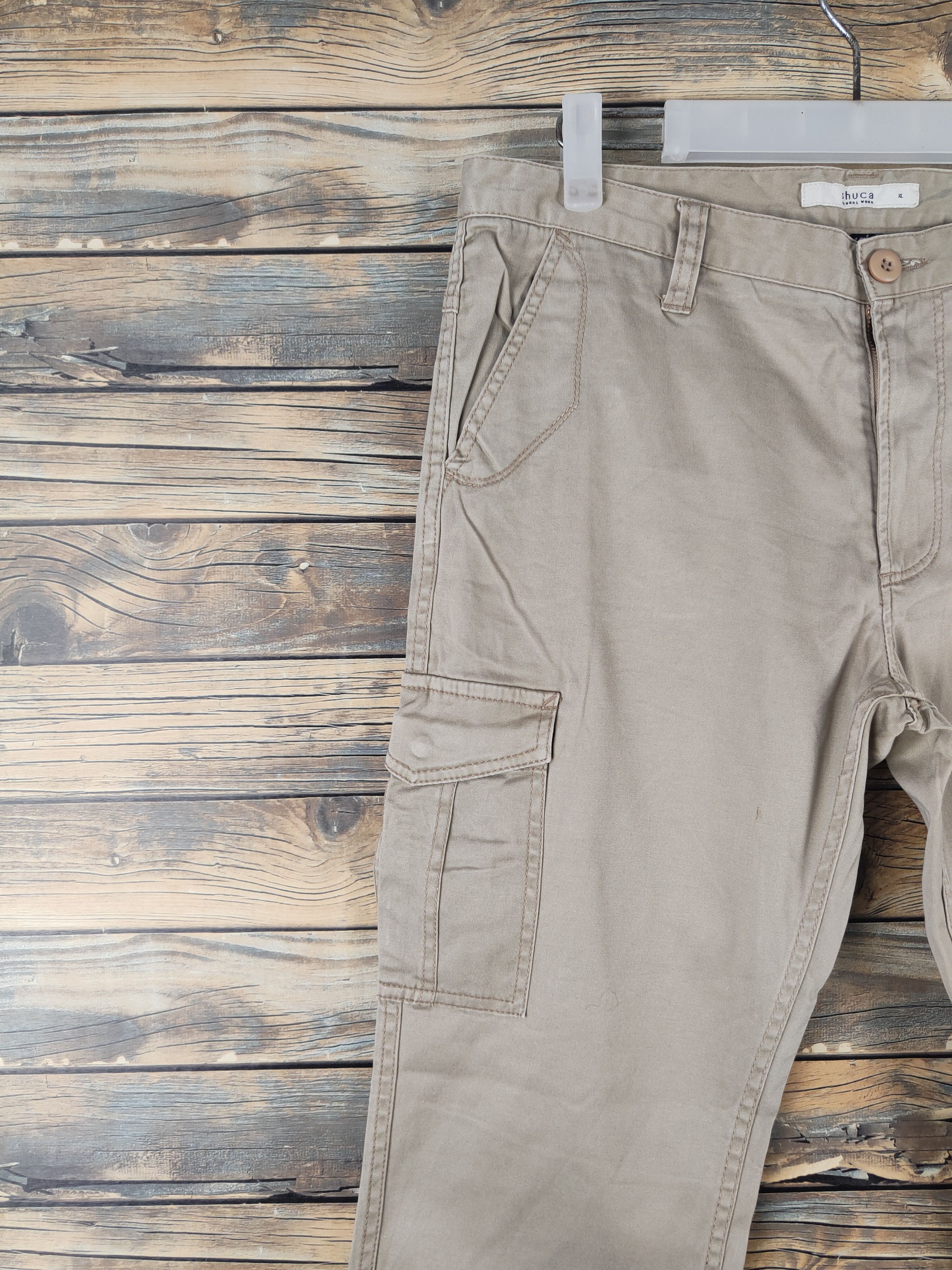 Global Work DL Shuca Global Work Beige Multipocket Cargo Pants #1375 Size 32" / US 10 / IT 46 - 3 Thumbnail