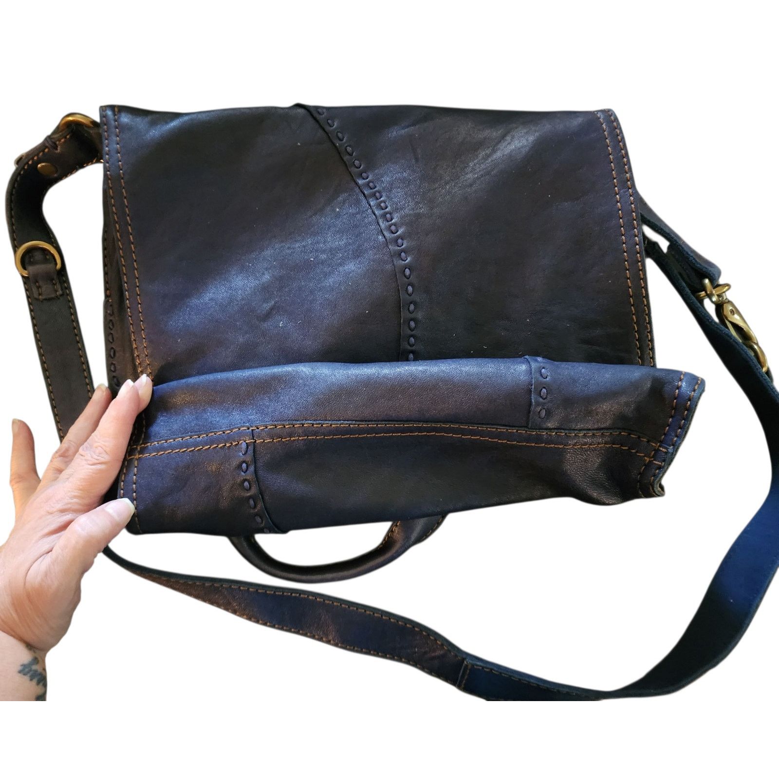 Lucky Brand Lucky Brand "Abbey Road" crossbody messenger black leather Size ONE SIZE - 3 Thumbnail