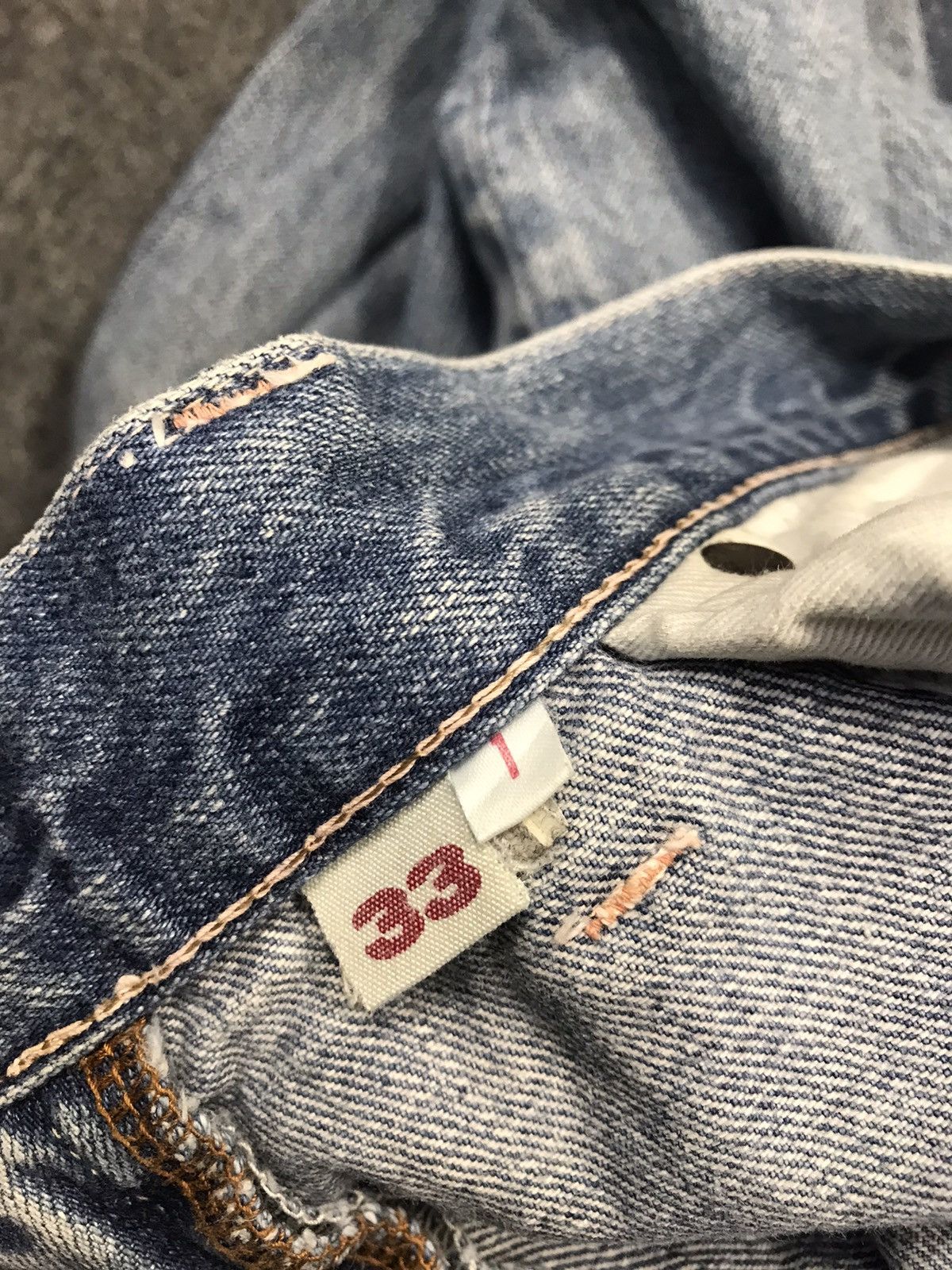 Blue Blue Japan Blue Blue Japanese Brand Beauty Faded Denim Straight Cut Size US 33 - 13 Thumbnail