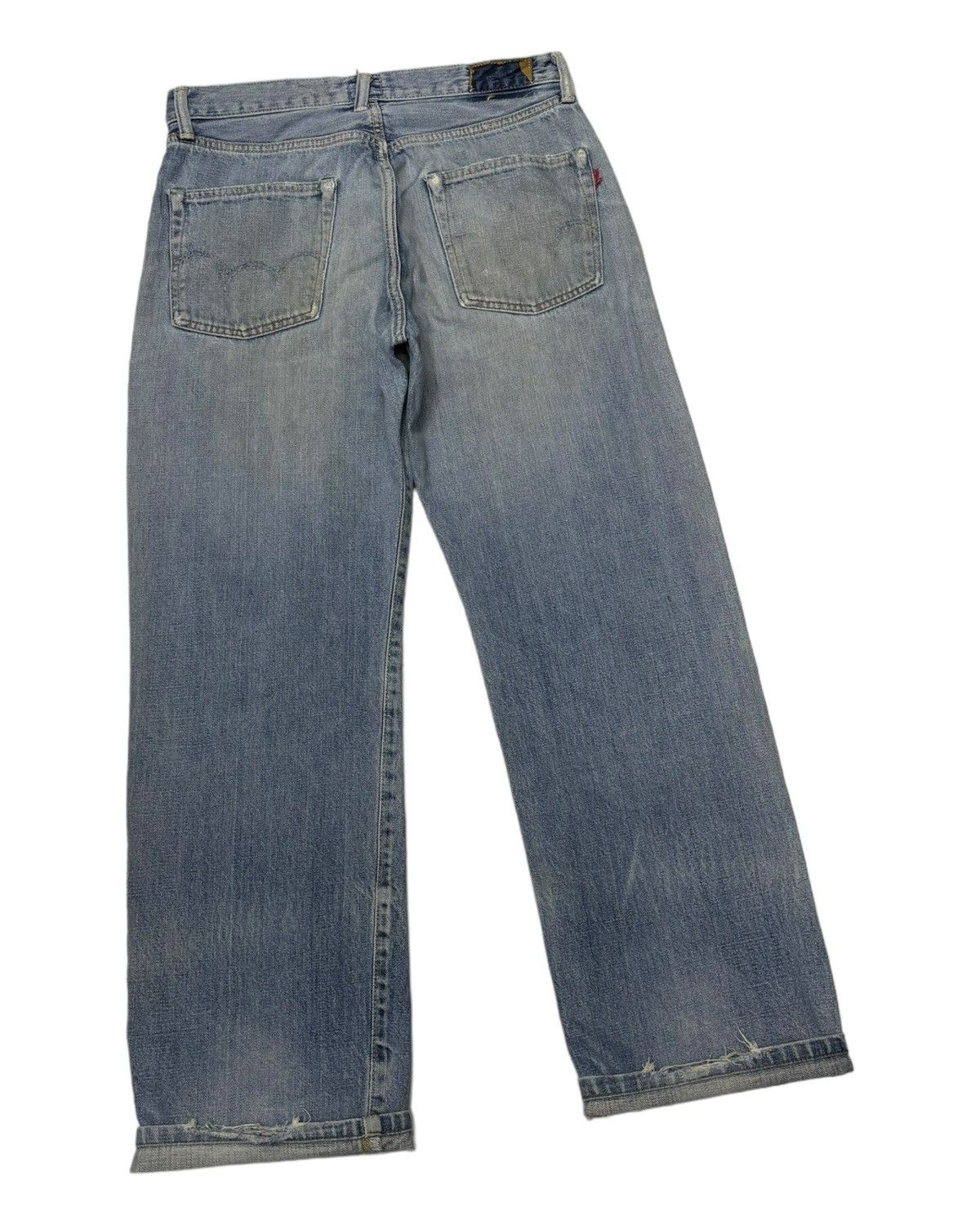 Kapital VINTAGE EDWIN 505 SXR SELVEDGE BLUE WASH DISTRESS DENIM JEAN Size US 30 / EU 46 - 8 Thumbnail