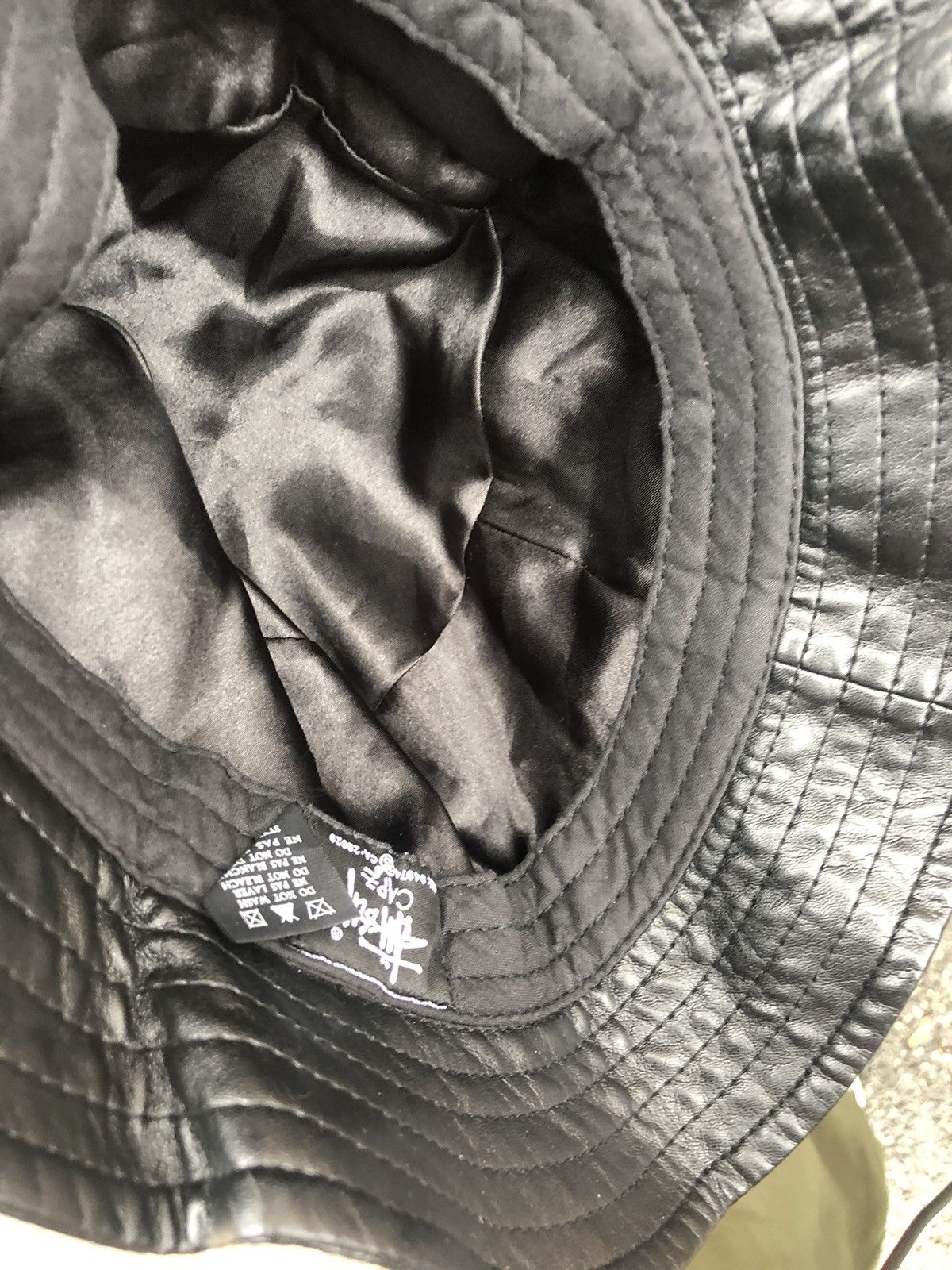 Stussy Stussy Leather Bucket Hat Black S/M NWOT Size ONE SIZE - 3 Thumbnail