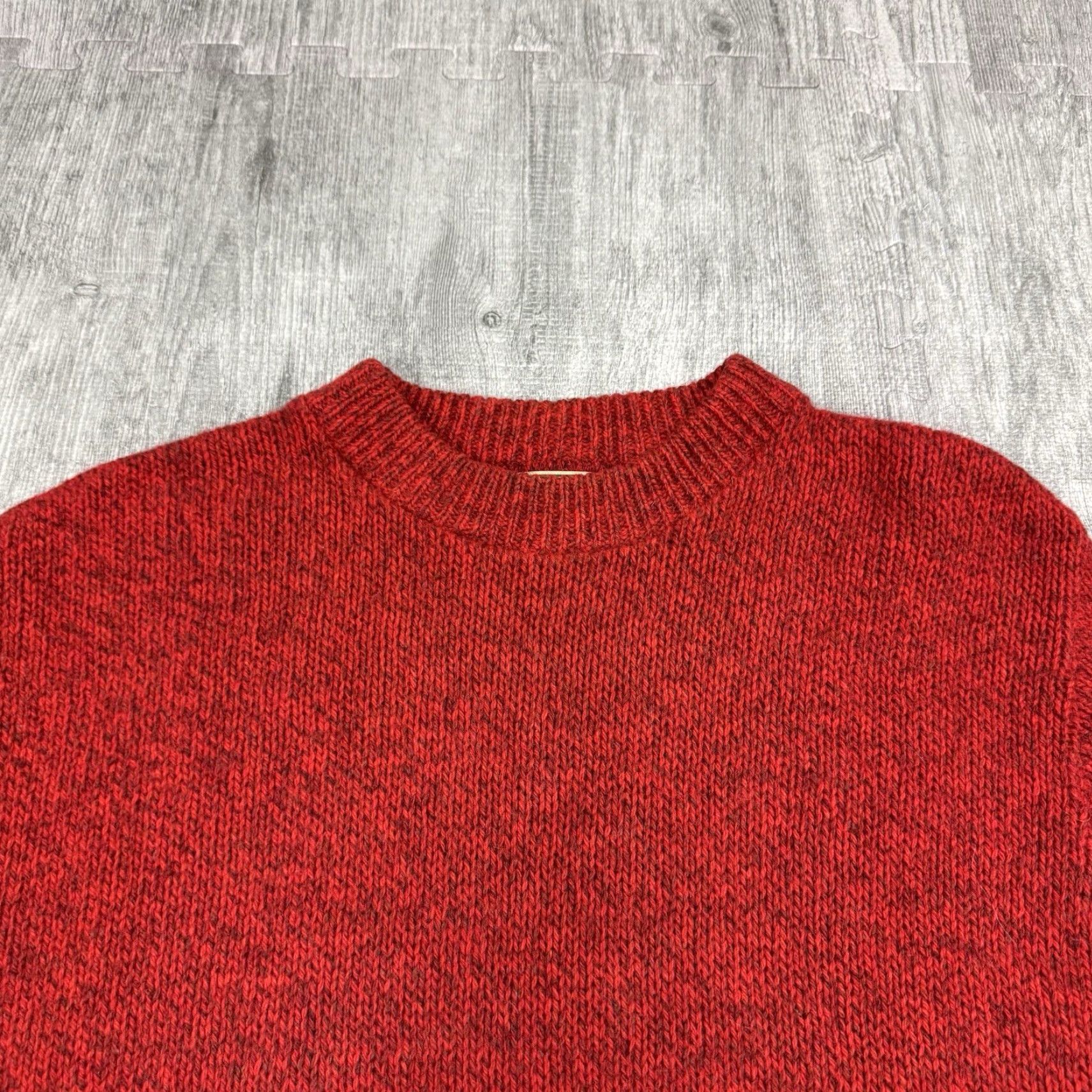 Vintage VTG LL BEAN Mens Sweater Pullover Crewneck Wool Nylon Red Heathered Big & Tall LT Long Sleeve Size LT Mens USA 70s 80s Size US L / EU 52-54 / 3 - 2 Thumbnail