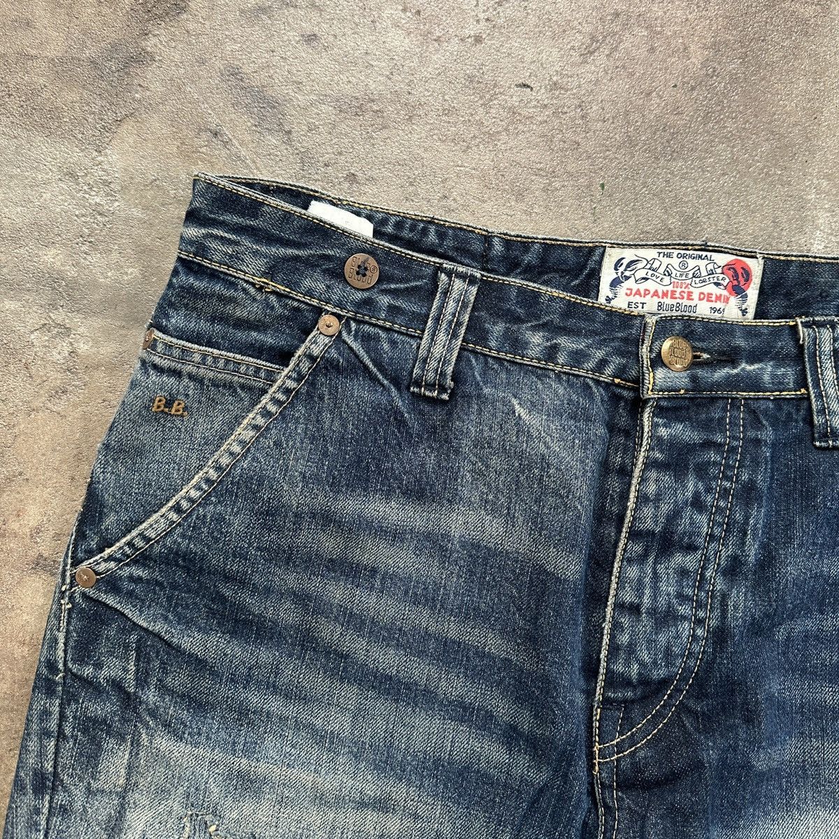Blue Blood Blue Blood Japanese Denim Patchwork Distressed Pants Size US 34 / EU 50 - 9 Thumbnail