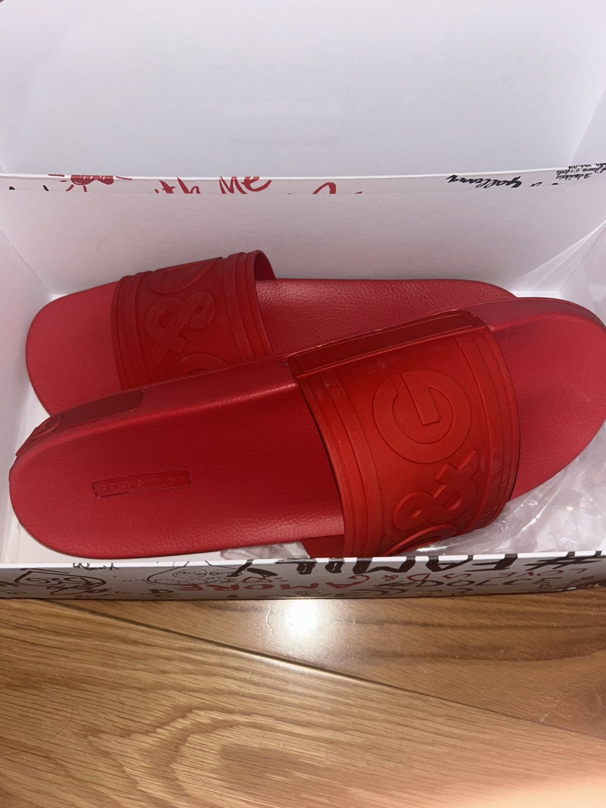 Dolce & Gabbana Dolce & Gabbana red slides Size US 13 / EU 46 - 2 Thumbnail