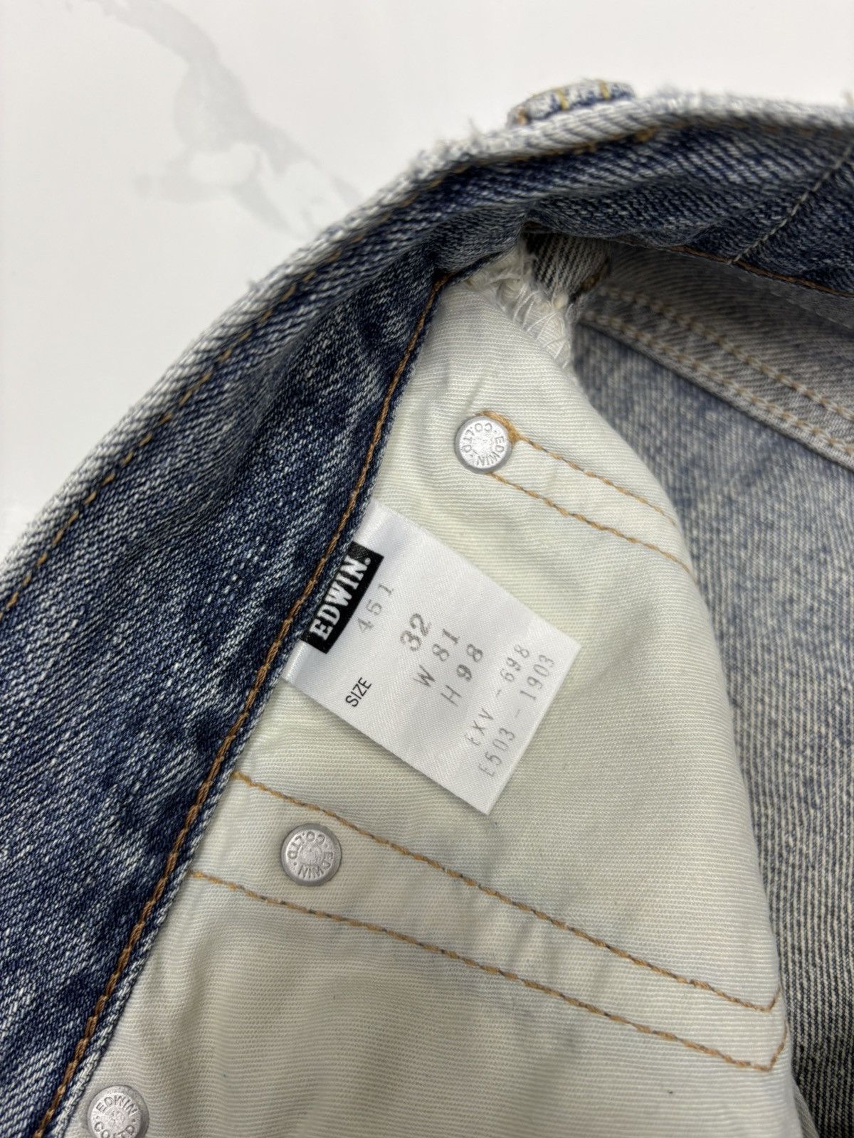 Kapital Edwin XV-S LOOSE STRAIGHT DISTRESSED DENIM JEANS Size US 33 - 12 Thumbnail