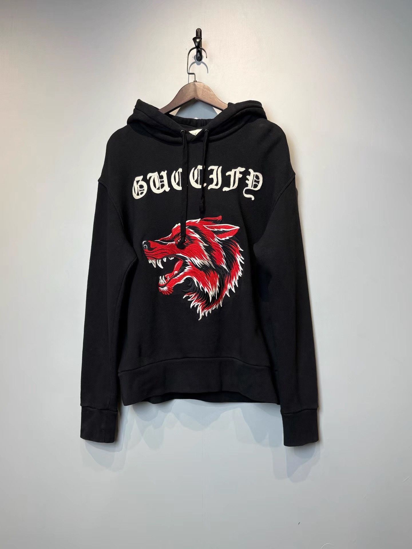 Gucci Gucci Black Hoodie With Wolf Head Pattern K36 Size US S / EU 44-46 / 1 - 1 Thumbnail