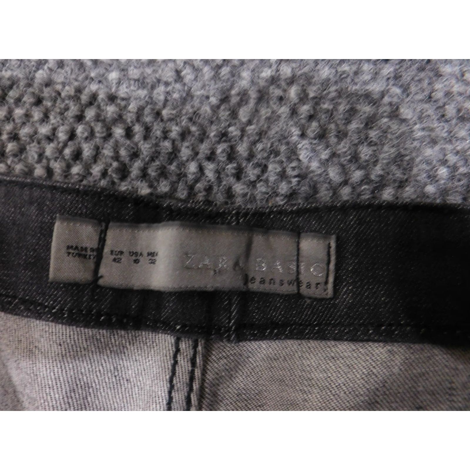 Zara ZARA Basic Jeans Womens 10 Black Straight Leg Stretch Denim Rhinestone Pocket Jeans Size 32" / US 10 / IT 46 - 2 Thumbnail