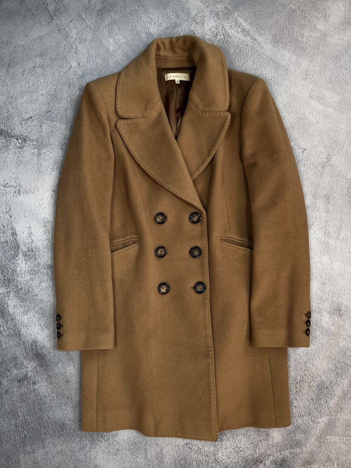 Sandro × Vintage Vintage Y2K Sandro wool cashmere coat jacket old money Size S / US 4 / IT 40 - 1 Thumbnail