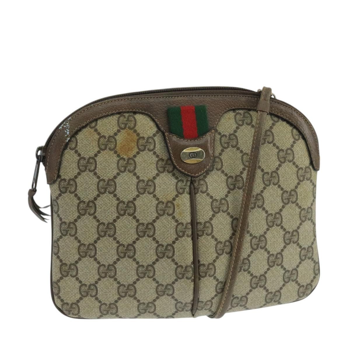 Gucci GUCCI GG Supreme Web Sherry Line Shoulder Bag Beige 904 02 Size ONE SIZE - 1 Thumbnail