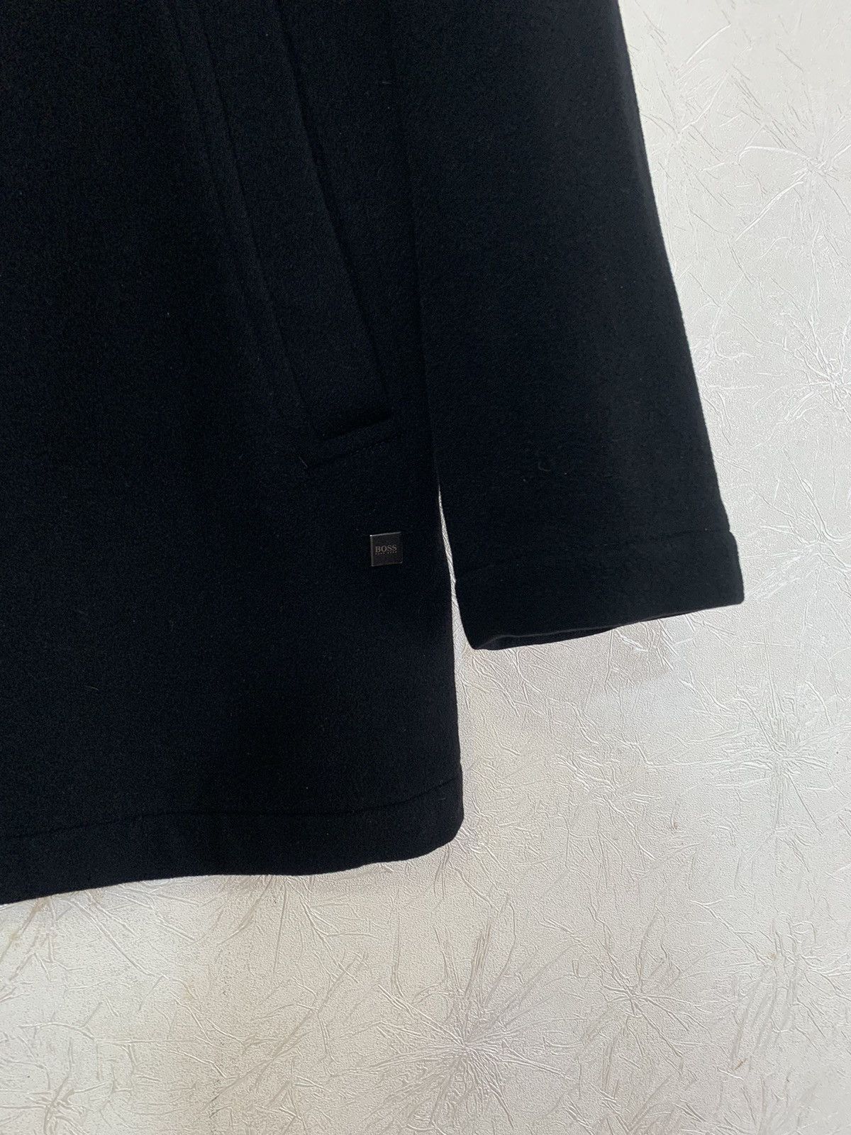 Hugo Boss × Vintage Vintage Hugo Boss Men’s Black Cashmere & Wool Black Coat Size US XL / EU 56 / 4 - 3 Thumbnail