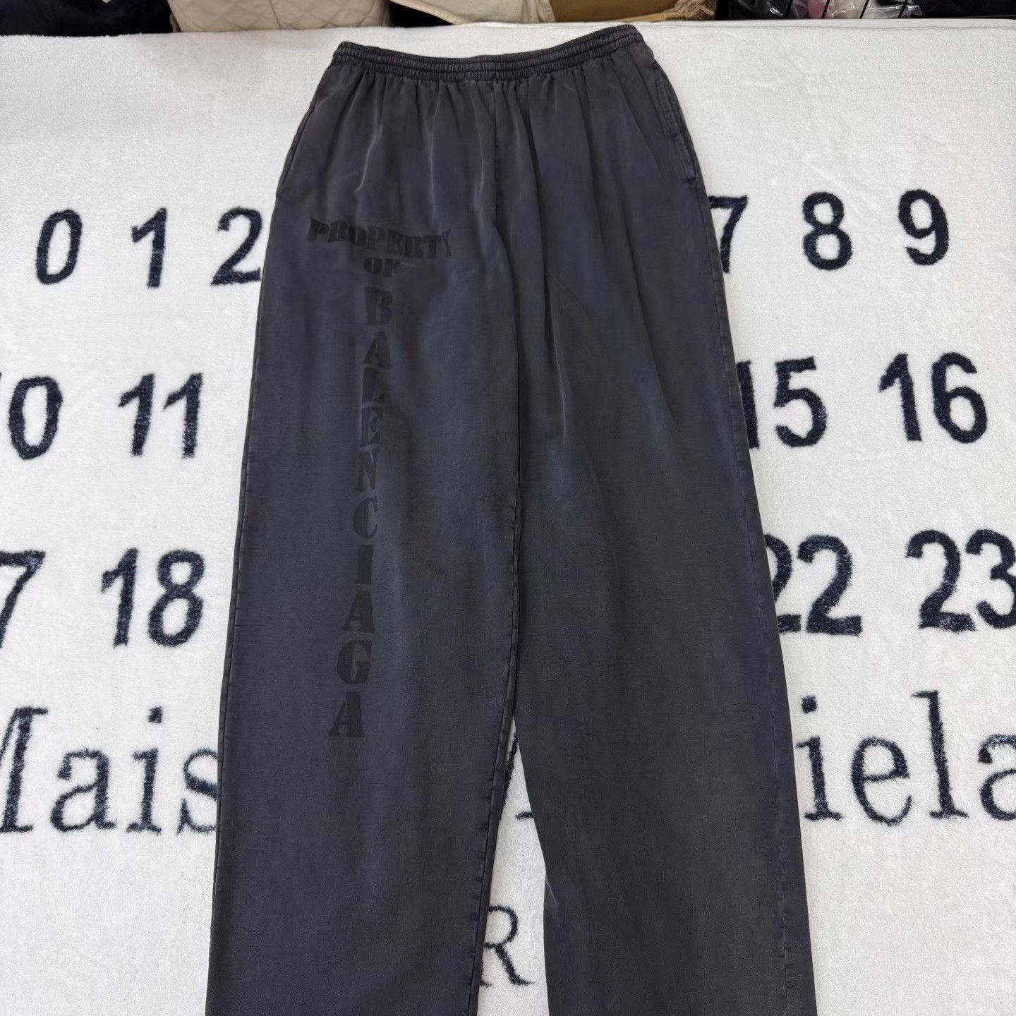 Balenciaga Balenciaga Vintage Washed Black Printed Trousers Q10 Size US 34 / EU 50 - 1 Thumbnail