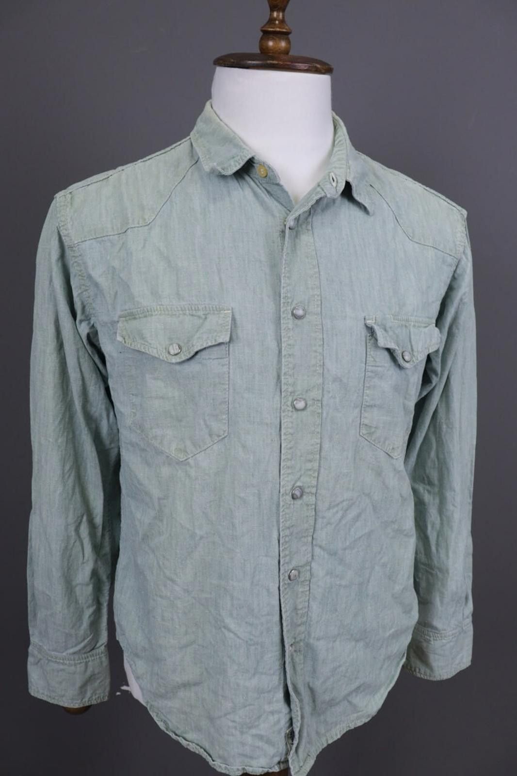 Edwin Edwin Japanese Denim Pockets Snap Overshirt Shirt Size M Size US M / EU 48-50 / 2 - 6 Thumbnail