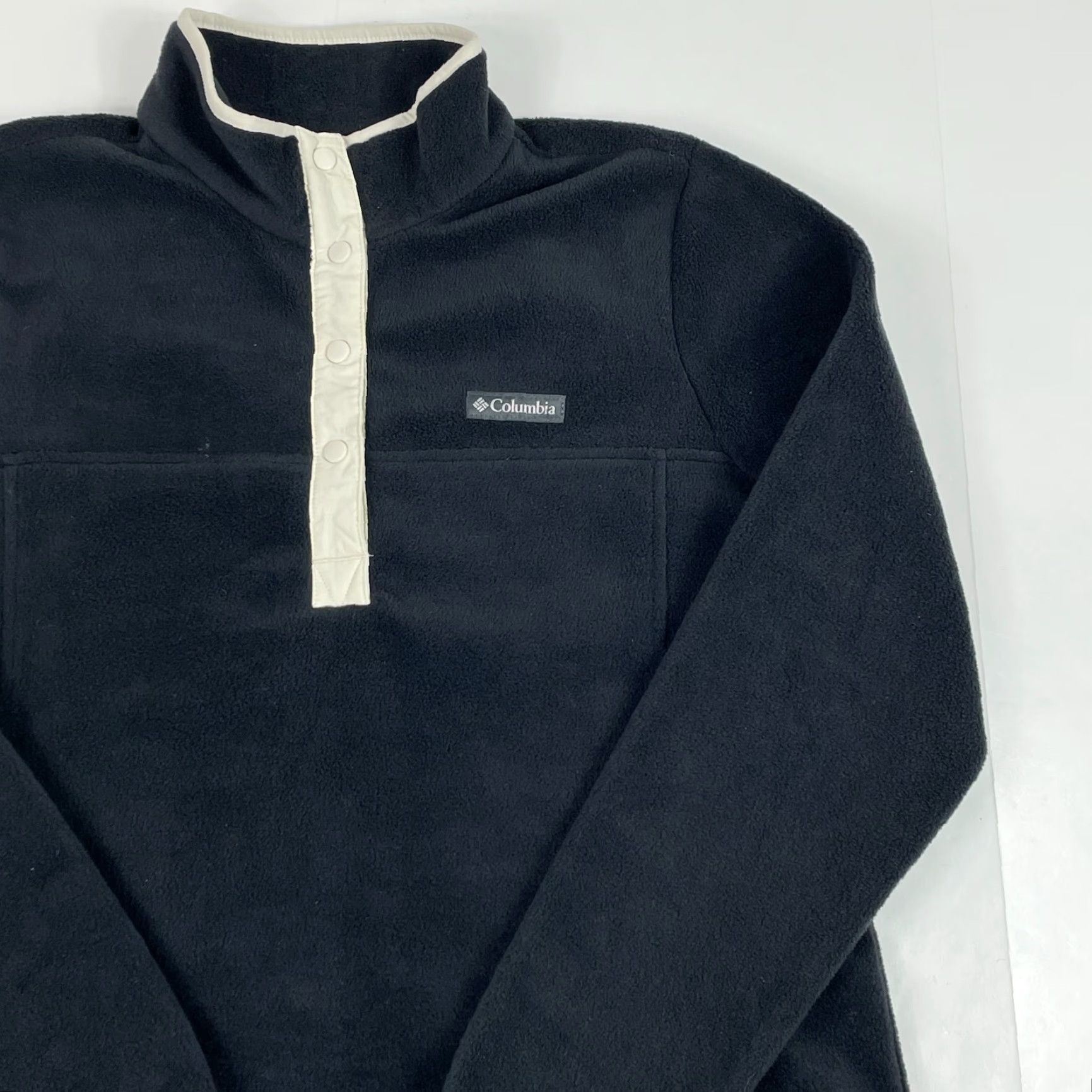 Vintage Columbia Jacket Womens Large Black 1/4 Snap Fleece Hiking Outdoors Weather Wind-Resistant Outdoor Logo Size L / US 10 / IT 46 - 3 Thumbnail