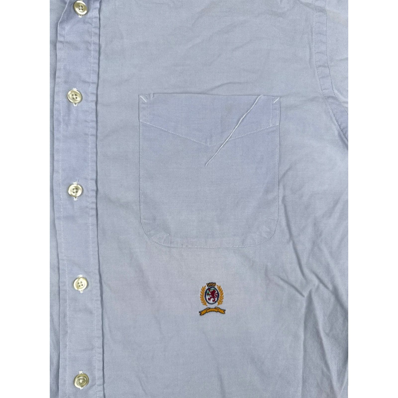 Tommy Hilfiger Tommy Hilfiger Shirt Men 15.5-32 Blue Button Up Long Sleeve Crest Cotton Read Size US M / EU 48-50 / 2 - 6 Thumbnail