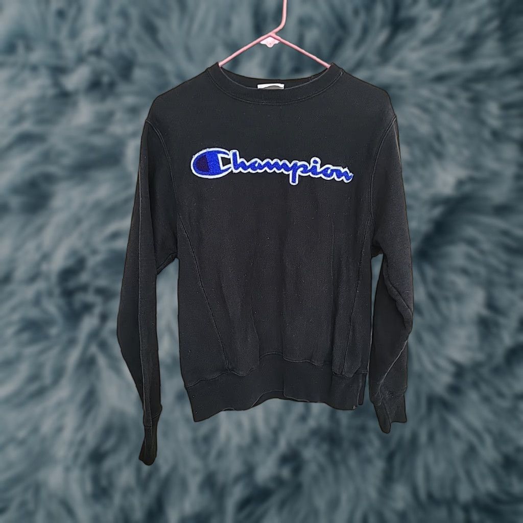 Champion VINTAGE Champion Sweatshirt Men Regular Small Black Crew Neck Pullover Reverse Weave 90s College Gym & Training Size US S / EU 44-46 / 1 - 1 Thumbnail