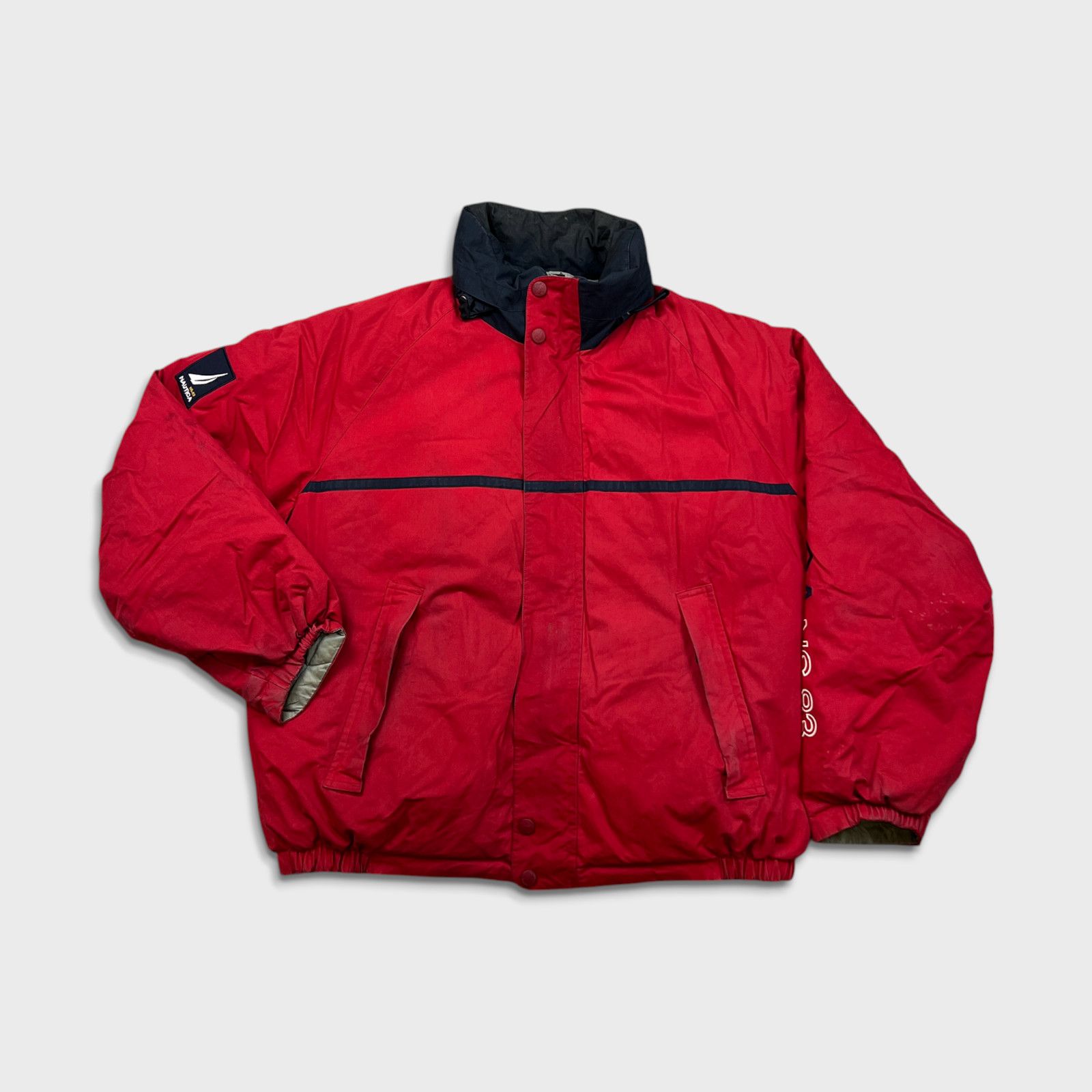 Nautica Streetwear Vintage Nautica Jacket XL NS 83 Reverisble Puffer Down Full Zip Coat Grailed