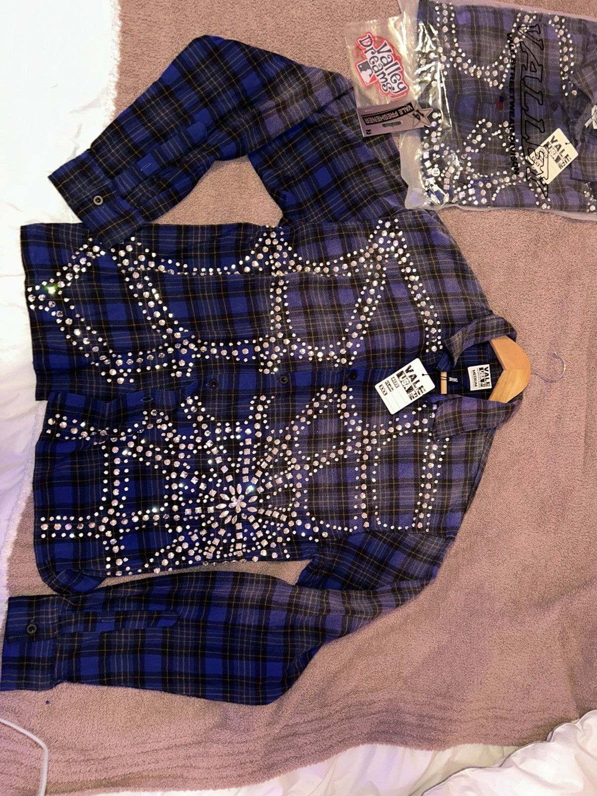 Vale Vale blue flannel , with rhinestone Size US M / EU 48-50 / 2 - 4 Thumbnail