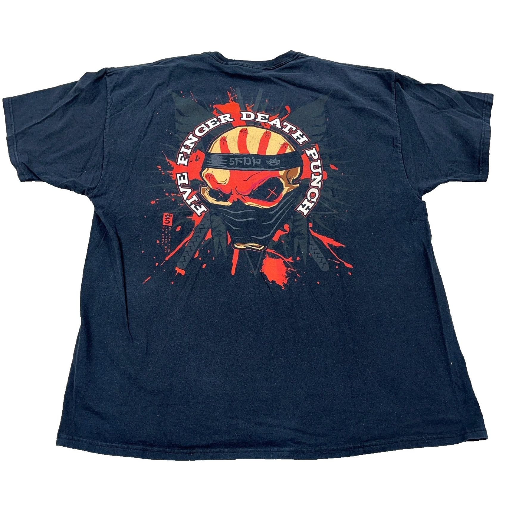 Hanes VINTAGE Hanes Shirt Men 2XL Black Band Graphic Print Y2K 5 Finger Death Punch Tee Skull Rock Retro Hipster Music Adult Mens Size US XXL / EU 58 / 5 - 2 Thumbnail