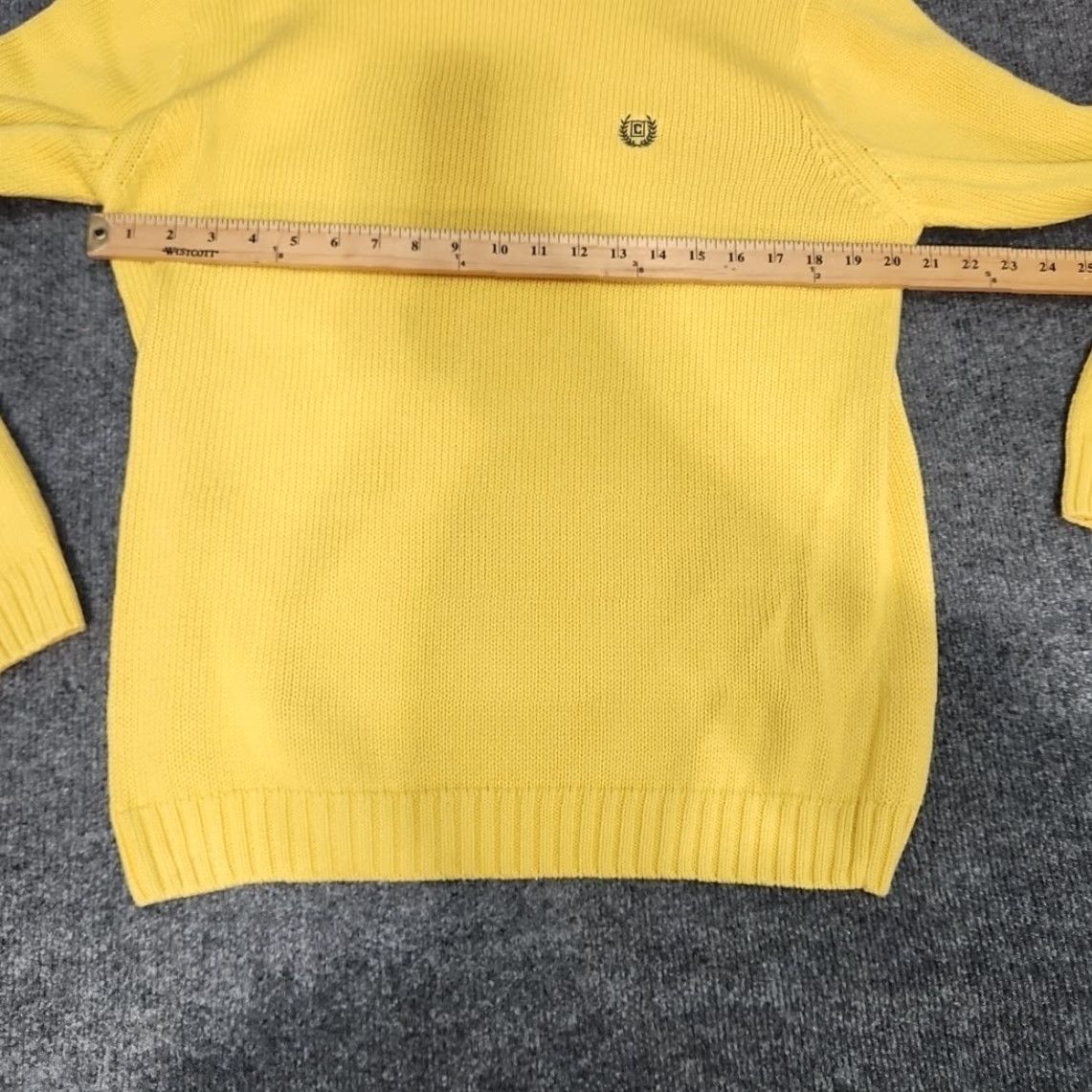 Chaps Chaps Pullover Sweater Men Medium Yellow Crew Neck Crochet Long Sleeve Cotton Knit Regular All Seasons Size US M / EU 48-50 / 2 - 7 Thumbnail
