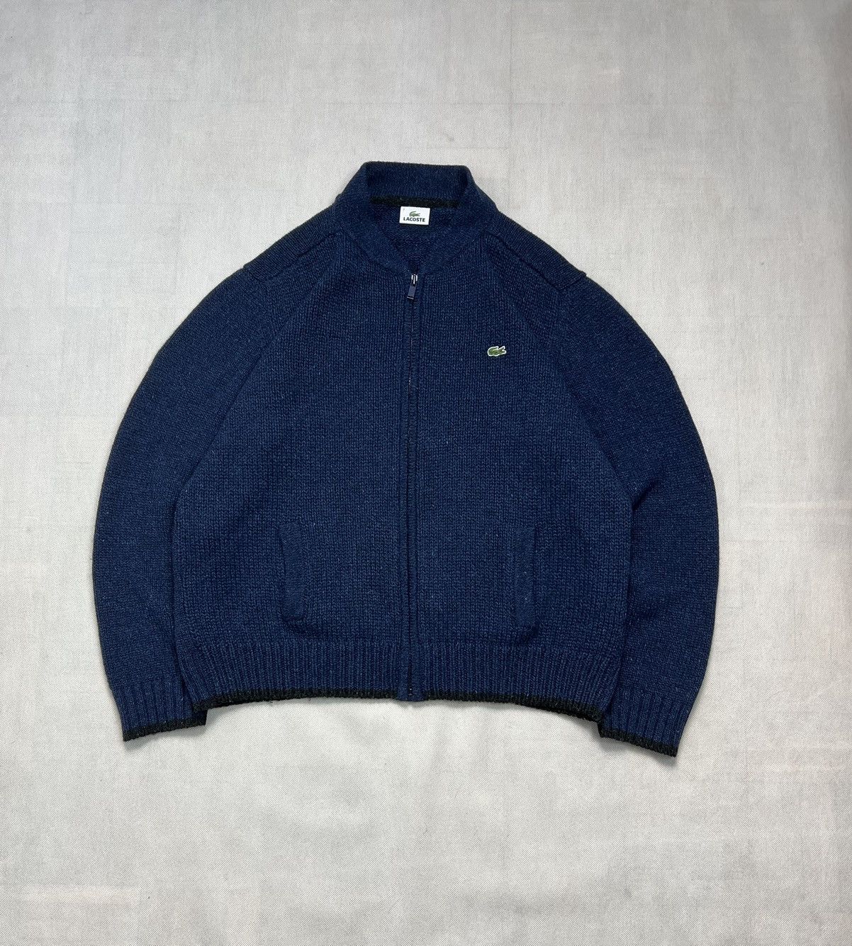 Lacoste Thick Sweater Sweter Lacoste zipped winter logo Size US XL / EU 56 / 4 - 1 Thumbnail