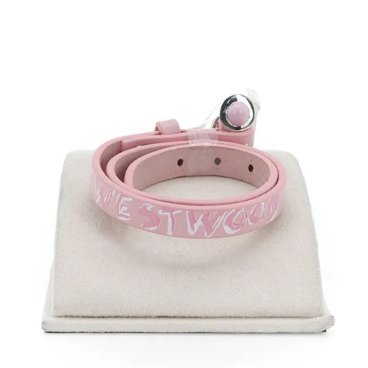 Vivienne Westwood Vivienne Westwood Pink Leather Choker with Saturn Pendant Size ONE SIZE - 8 Thumbnail
