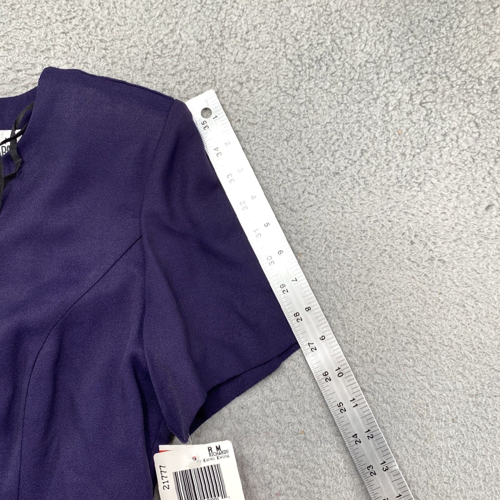 Vintage R & M Richards Purple Short Sleeve Shirt Dress Women’s 8 Beaded Accent Party/Cocktail Wedding Dress Size M / US 6-8 / IT 42-44 - 7 Thumbnail