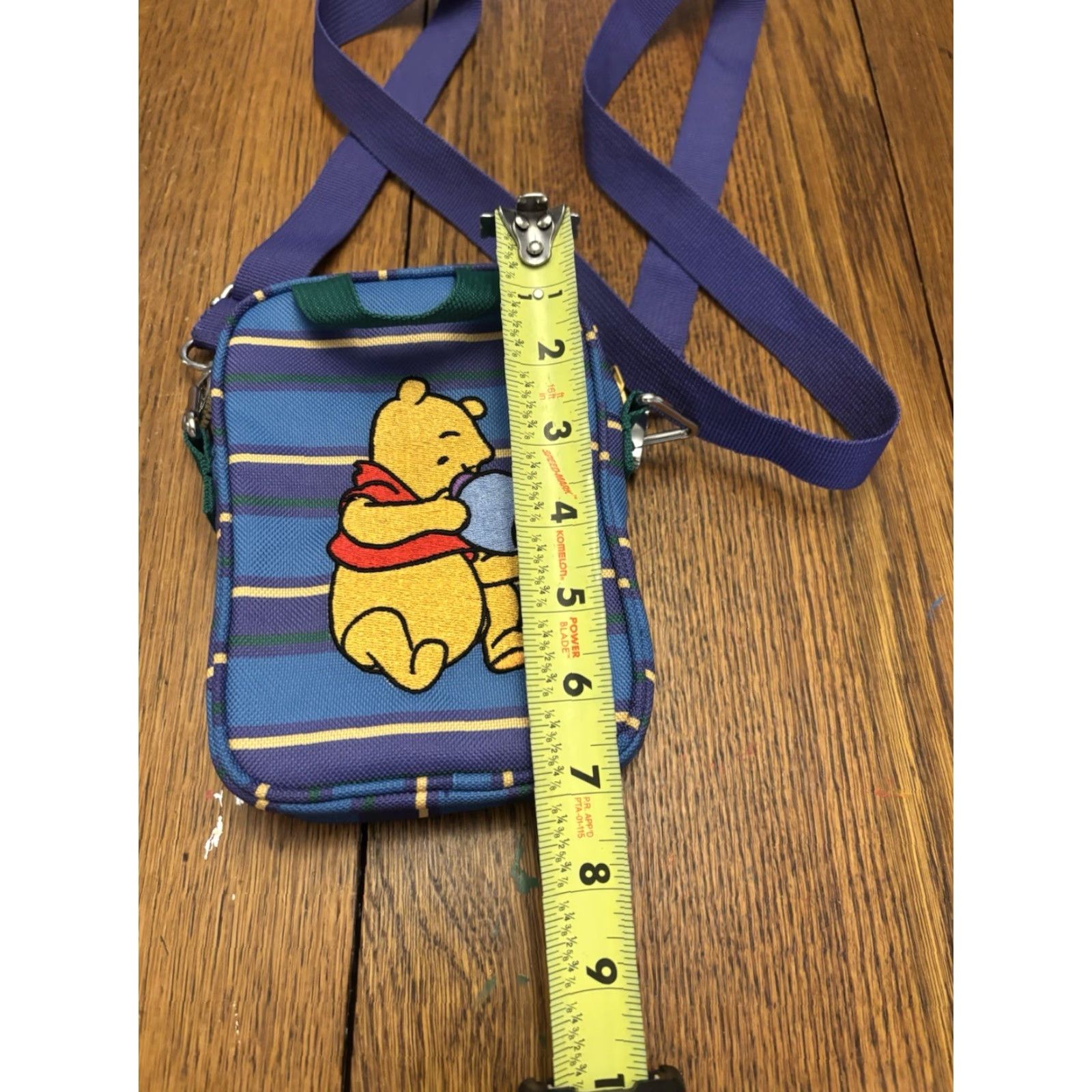 Disney VINTAGE Disney Winnie The Pooh Crossbody Bag Women's Small Blue Turtle Black Crossbody Strap Tigger Cartoon Purse Size ONE SIZE - 3 Thumbnail