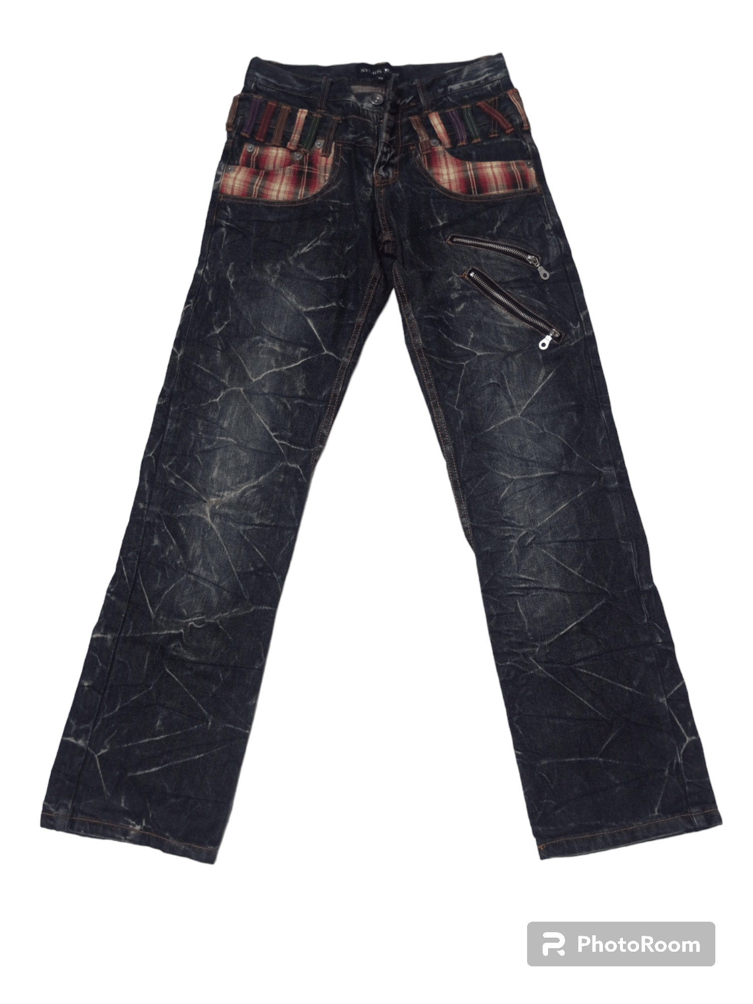 Hysteric Glamour Vintage Nylaus jeans double waist acid wash denim Size US 29 - 1 Thumbnail