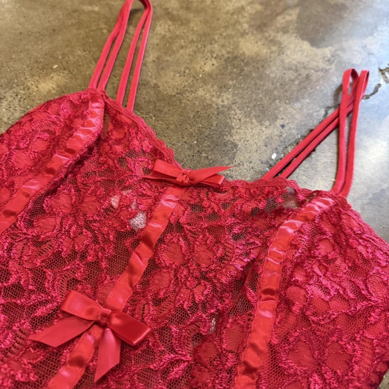 Other Red Lace Nylon & Lace Camisole Tank Size M / US 6-8 / IT 42-44 - 3 Thumbnail
