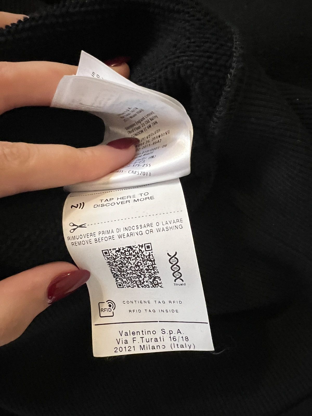 Valentino Valentino men’s black XL sweatshirt Size US XL / EU 56 / 4 - 5 Thumbnail