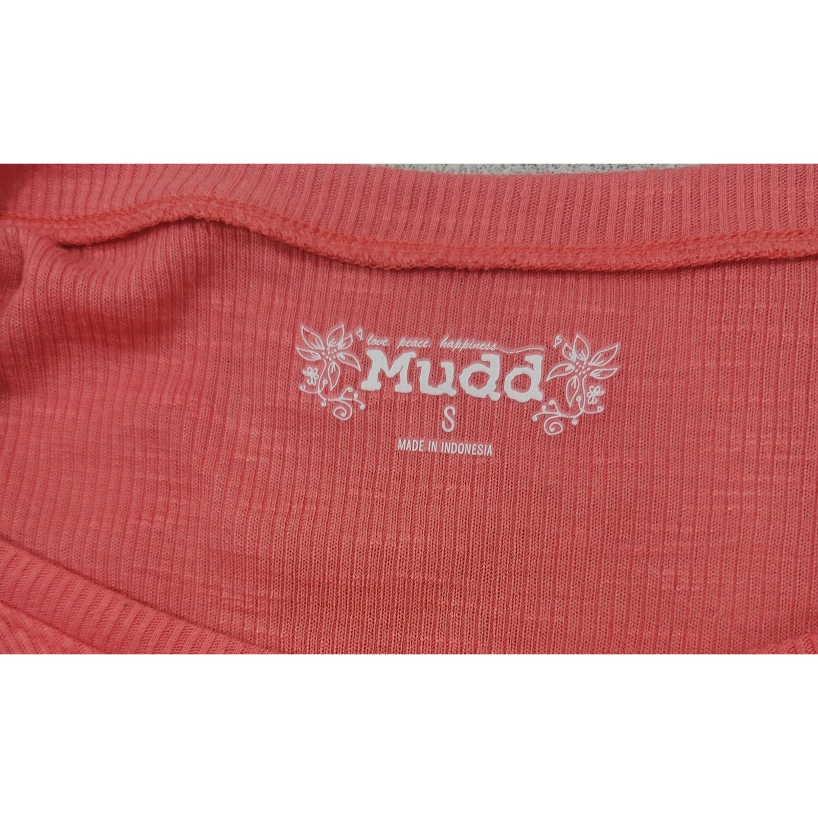 Other Mudd Coral Orange Ribbed Slub Knit Scoop Tank Shirt Small Size S / US 4 / IT 40 - 3 Thumbnail