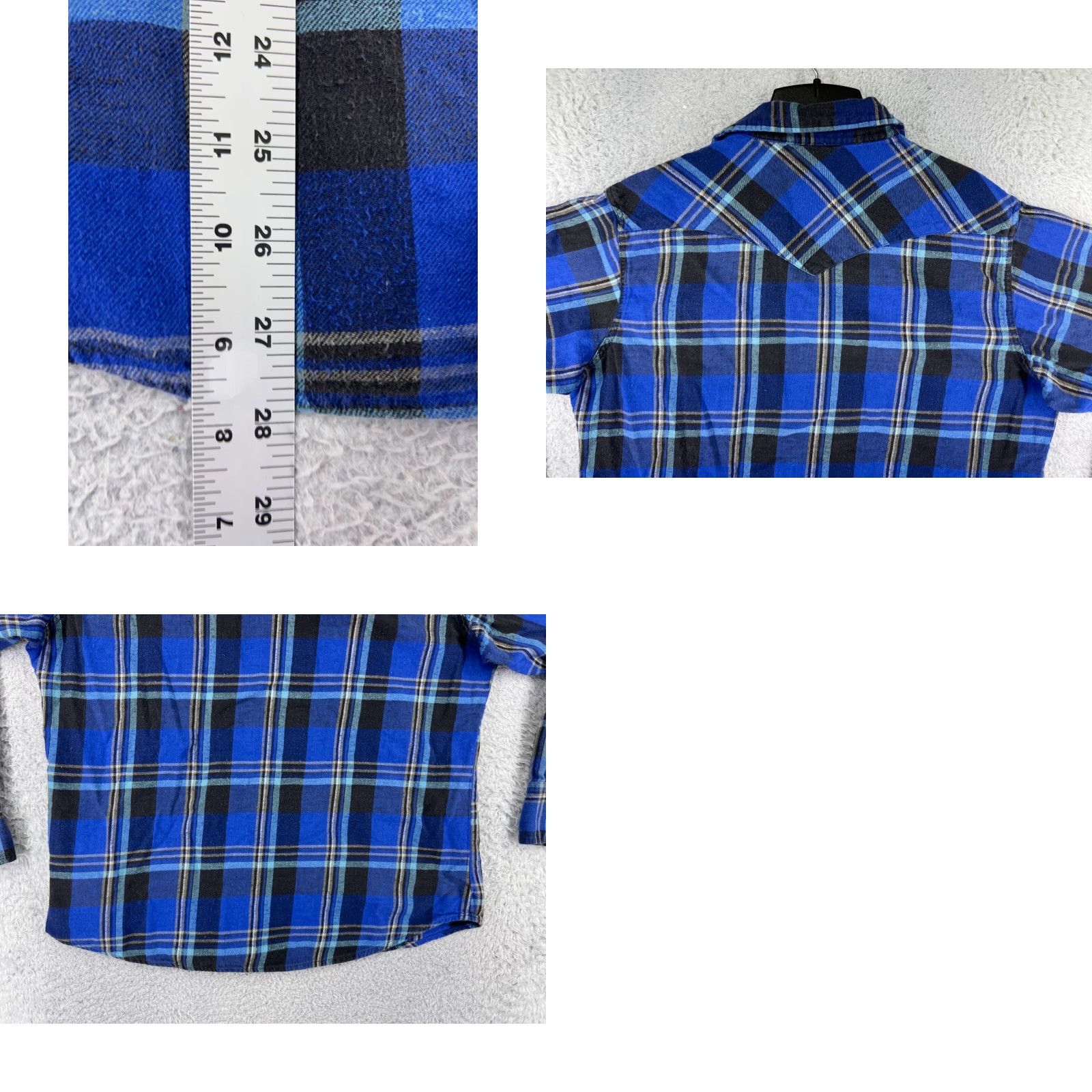 Wrangler Wrangler Shirt Men XL Blue Plaid Cotton Flannel Pocket Button-Up Western Cowboy Casual Workwear Vintage: No Size US XL / EU 56 / 4 - 9 Thumbnail