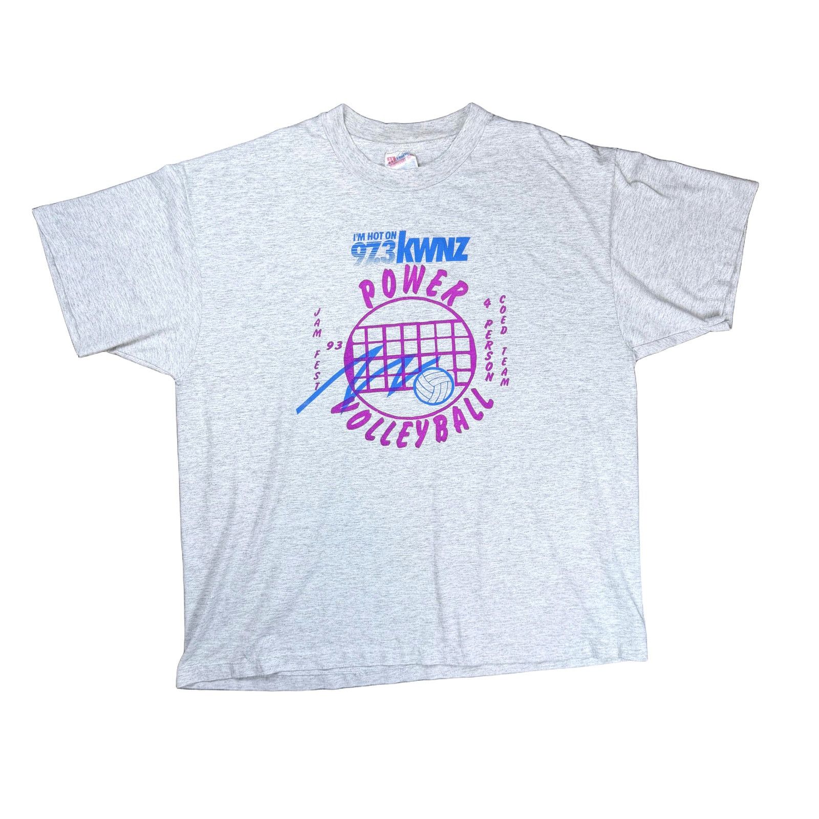Hanes Vintage '93 Hanes KWNZ Power Volleyball Tee XL Single Stitch Size US XL / EU 56 / 4 - 1 Thumbnail