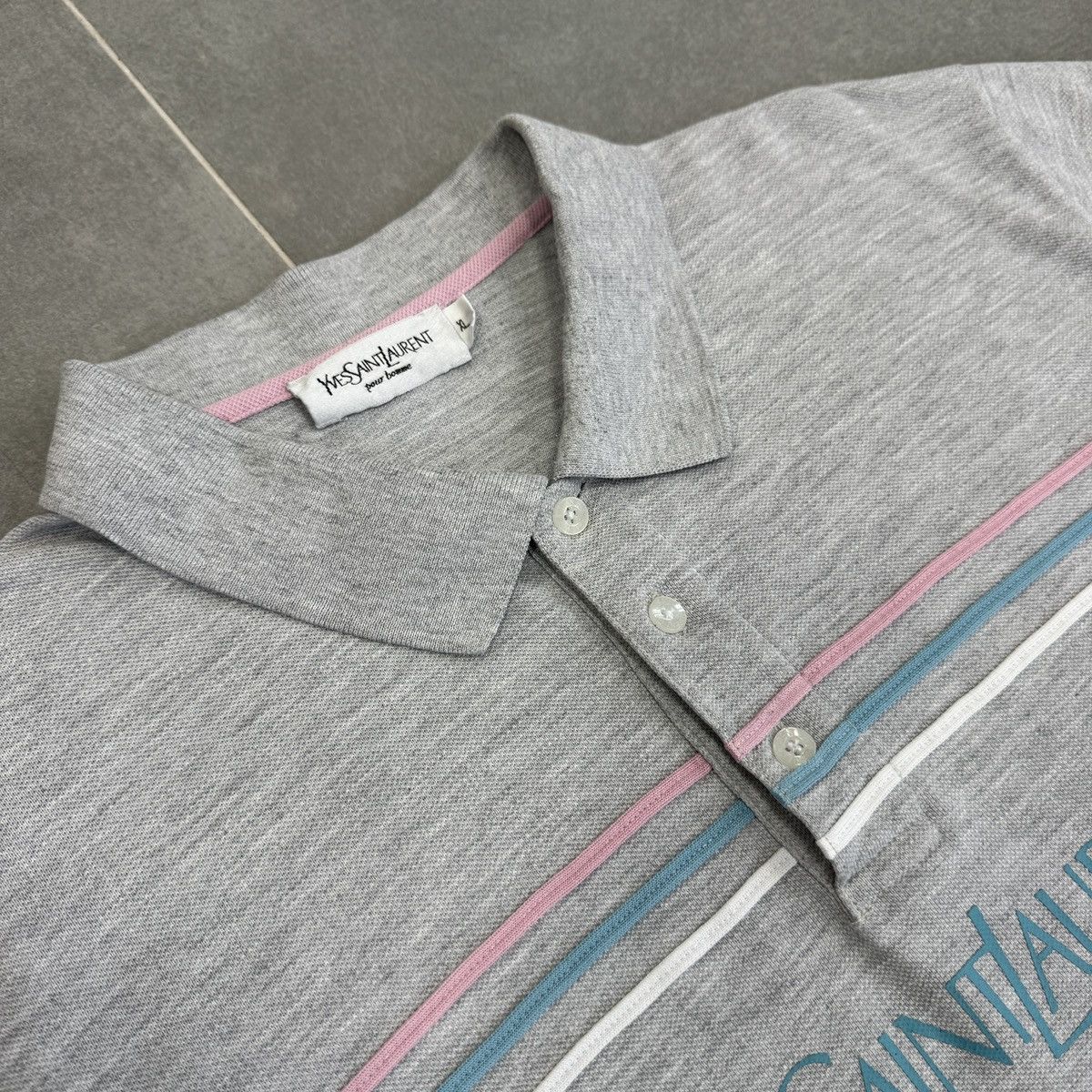 Yves Saint Laurent Vintage Yves Saint Laurent YSL Big Logo Polo Shirt Y2K Size US XL / EU 56 / 4 - 8 Thumbnail