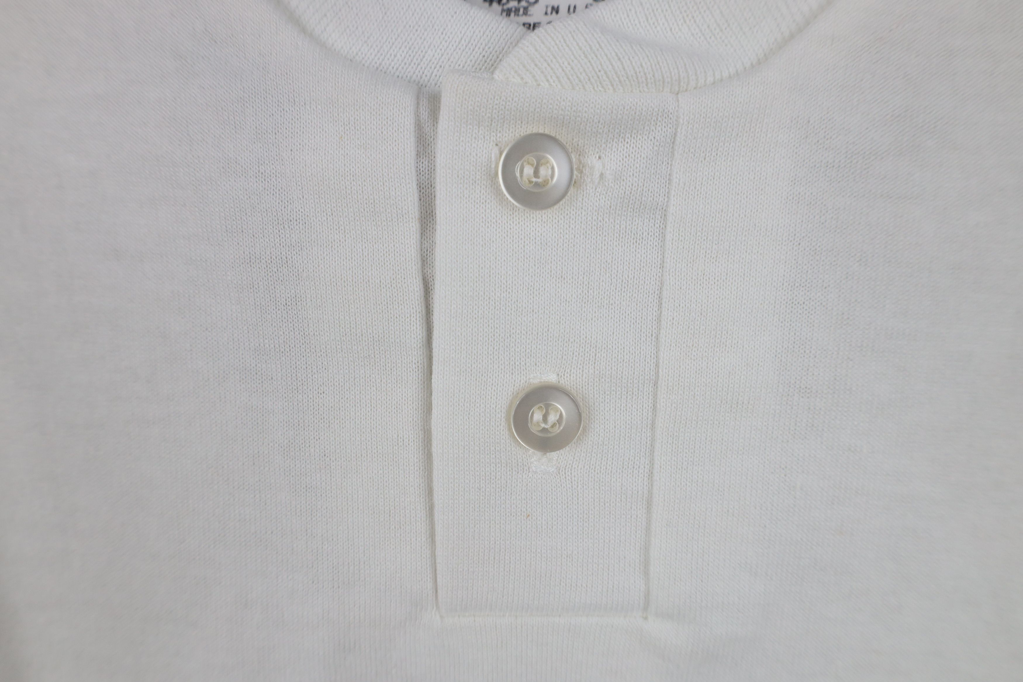 Vintage Deadstock Vintage 80s 90s Bike Henley T-Shirt White USA Size US S / EU 44-46 / 1 - 9 Thumbnail