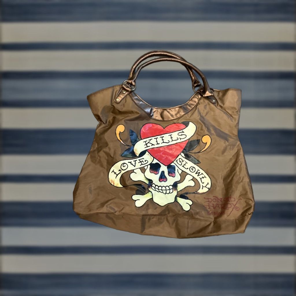 Ed Hardy Ed Hardy Handbags Womens Bronze Love Kills Slowly Vinyl Bag Size ONE SIZE - 1 Thumbnail
