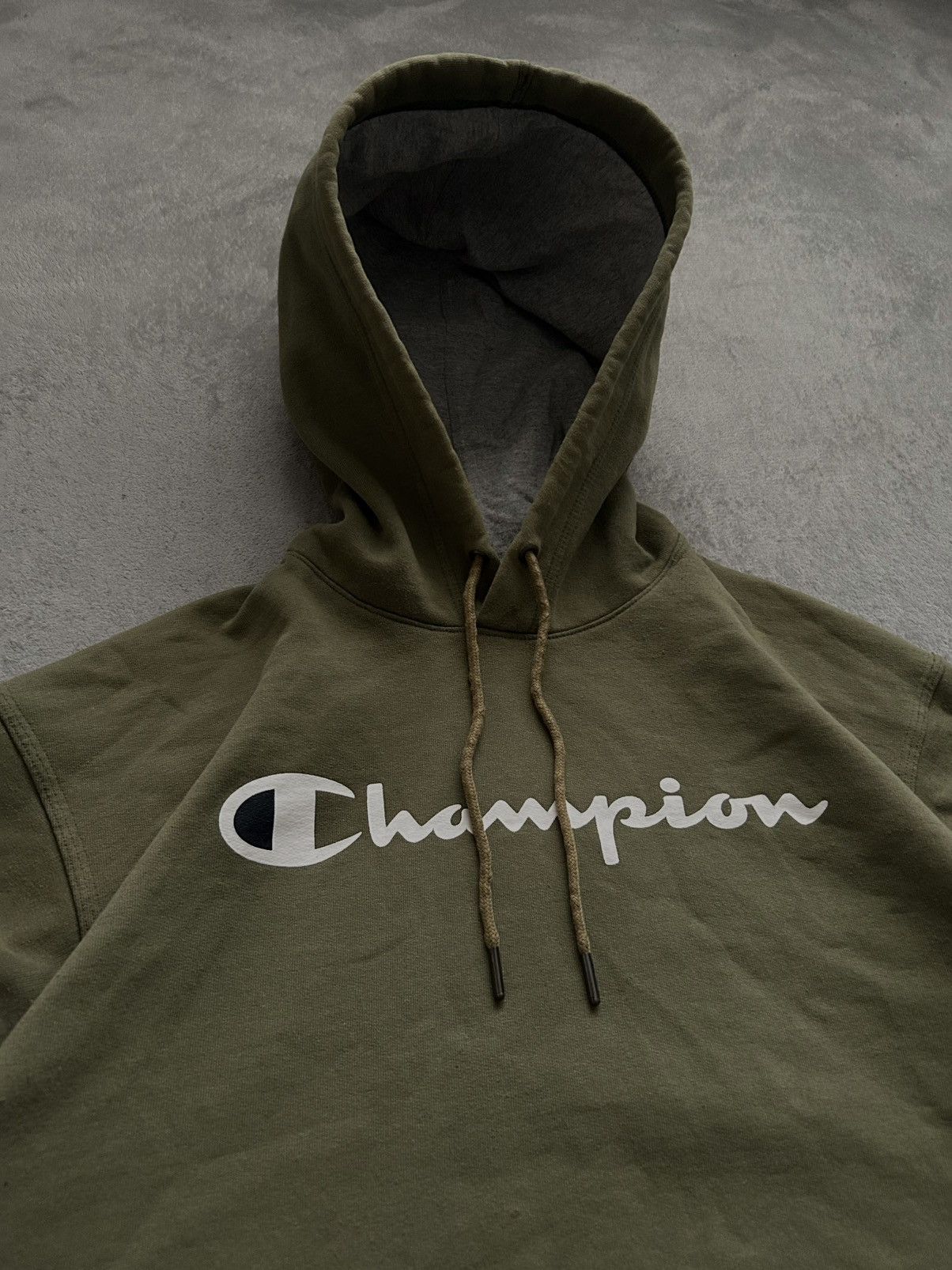 Champion × Vintage Champion Script Logo Green Pullover Hoodie Size US M / EU 48-50 / 2 - 1 Thumbnail