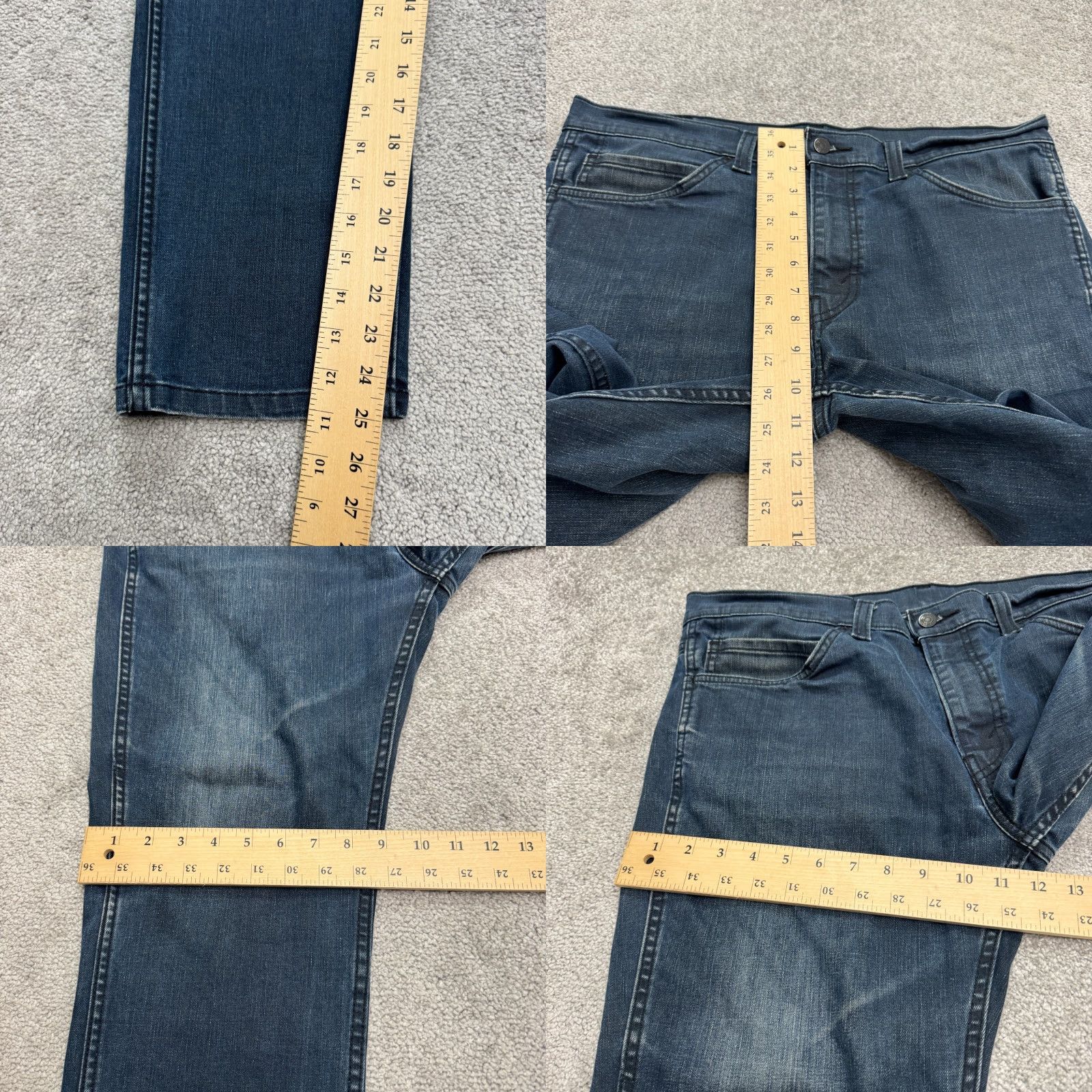 Levi's Levi's 511 Jeans Straight Regular Mens 36x25 Blue Dark Wash Denim Cropped Hem Casual Size US 36 / EU 52 - 9 Thumbnail