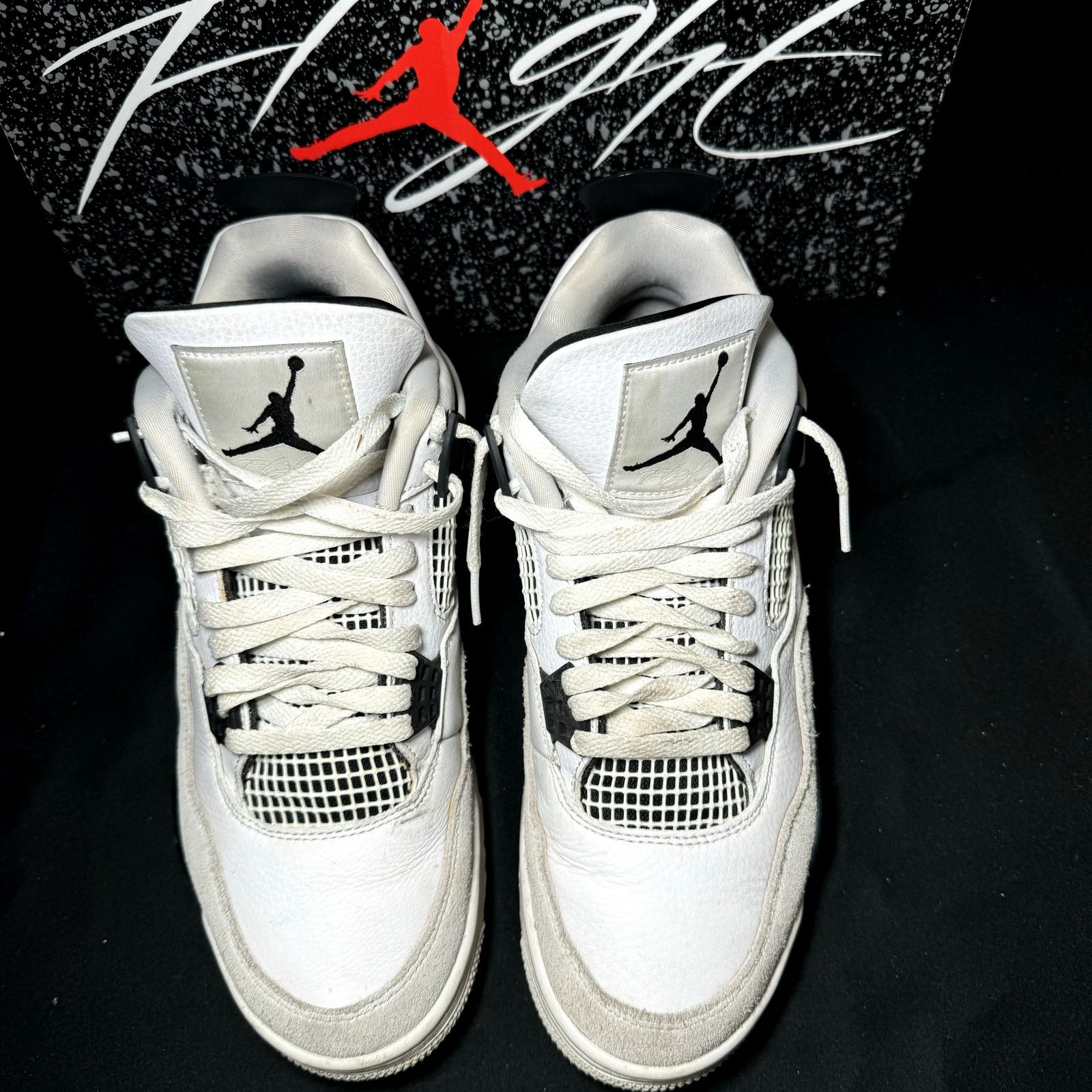 Jordan Brand × Nike Size 9.5 Nike Air Jordan 4 Retro Military Black Men's Shoes Size US 9.5 / EU 42-43 - 4 Thumbnail