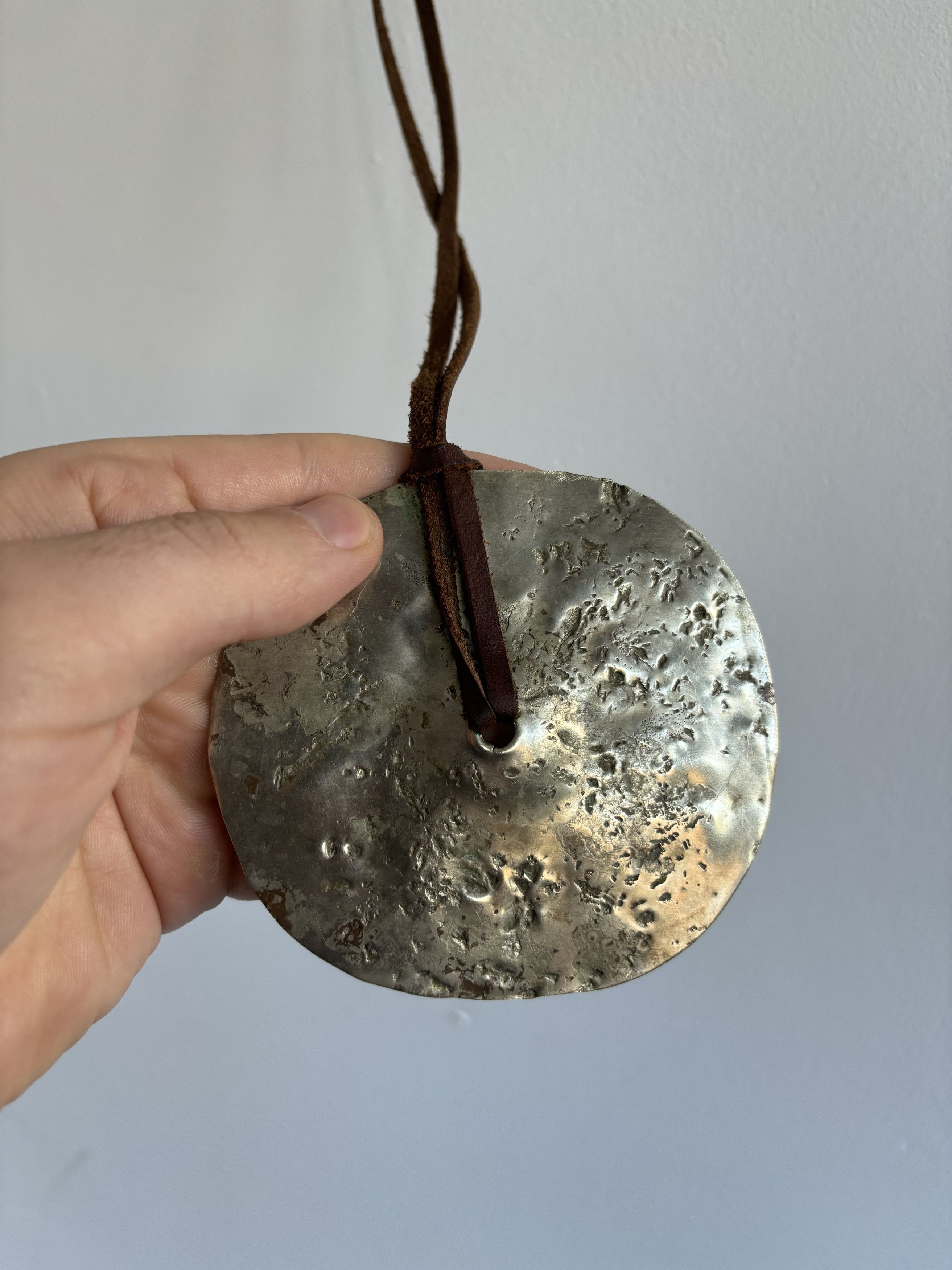 Handmade Vintage Brass Pendant Leather Lace Necklaces Size ONE SIZE - 3 Thumbnail