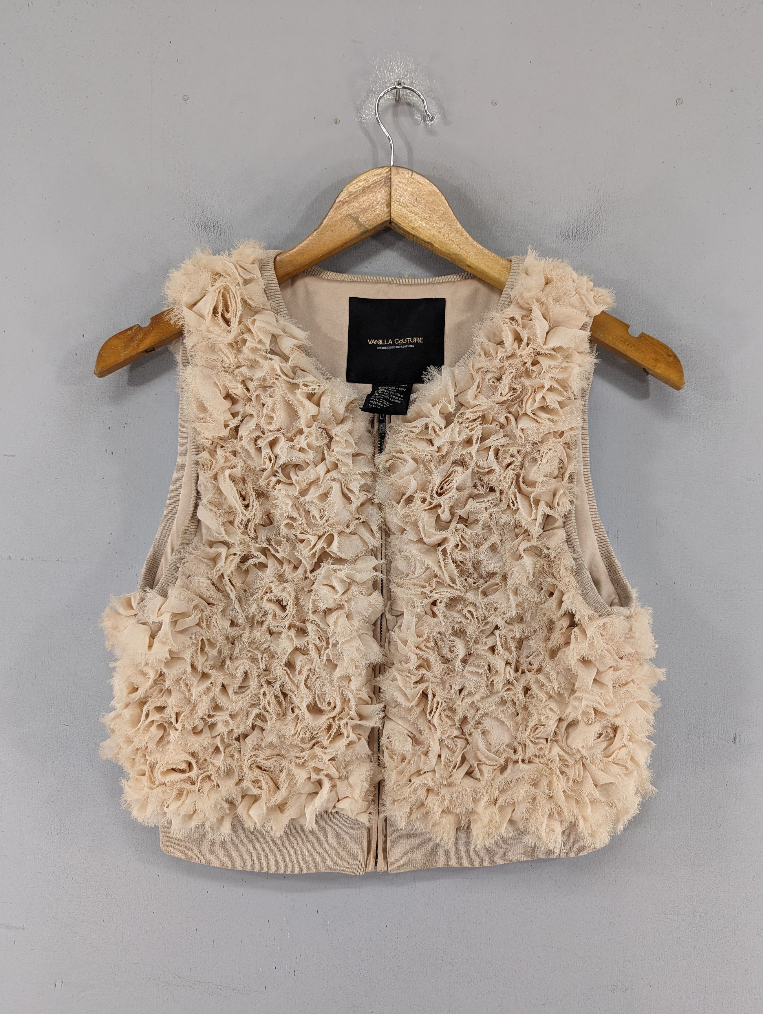 Japanese Brand Vanilla Couture Japanese Brand Cropped Vest Jacket Size XS / US 0-2 / IT 36-38 - 1 Thumbnail