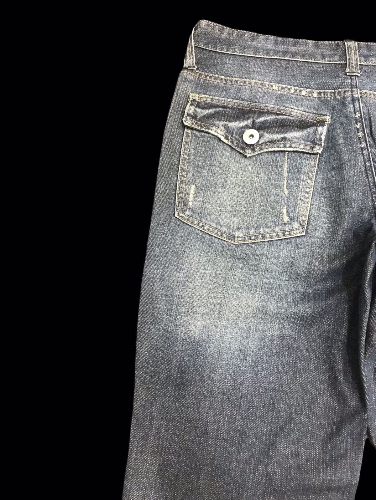 Japanese Brand 💥FLARE💥RUSH HOUR Japan Distressed Flare Jeans F44 Size US 33 - 3 Thumbnail